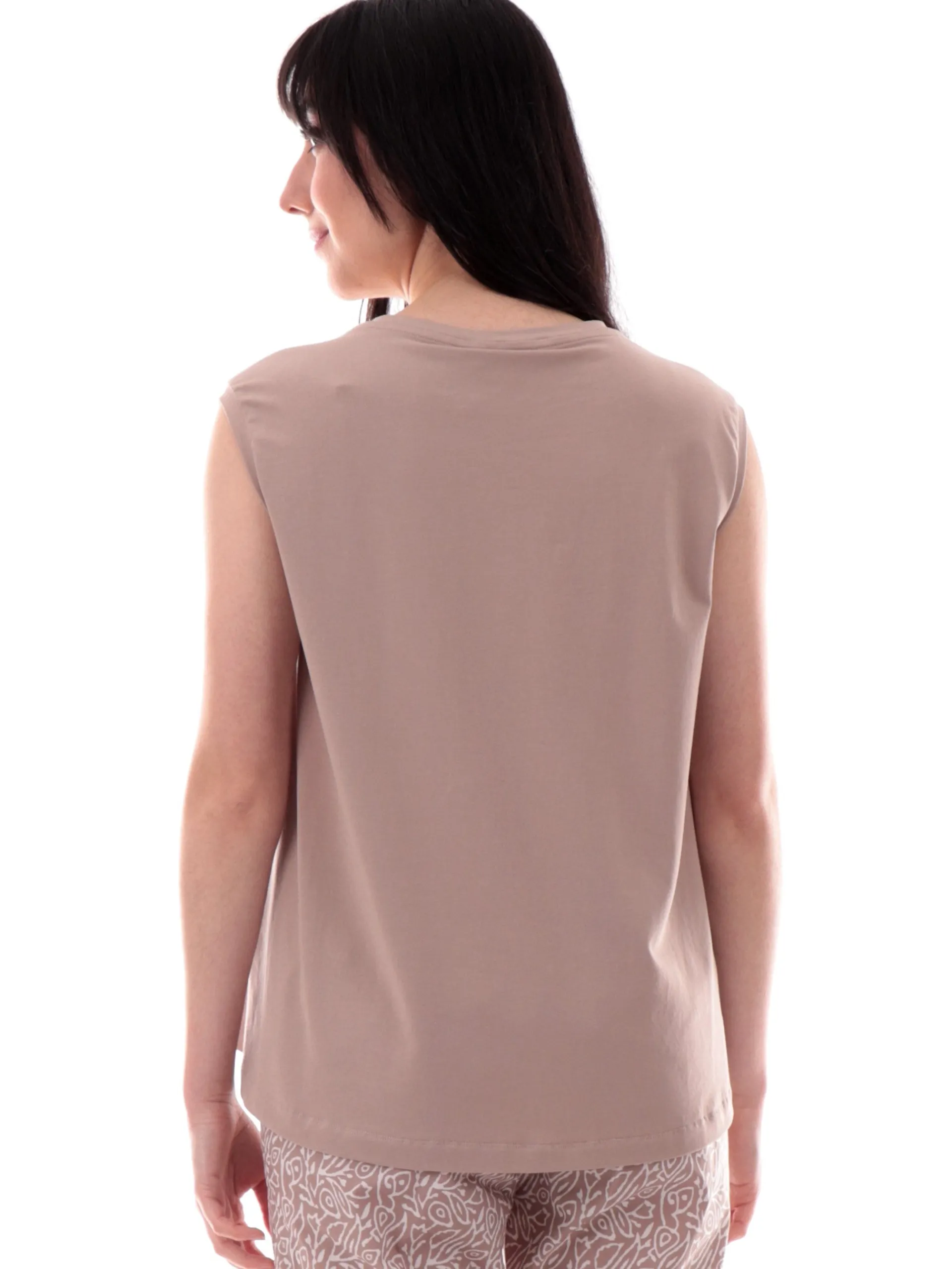 ANIS Maglie*Canotta White beige da donna stampa foulard 251C1336 049