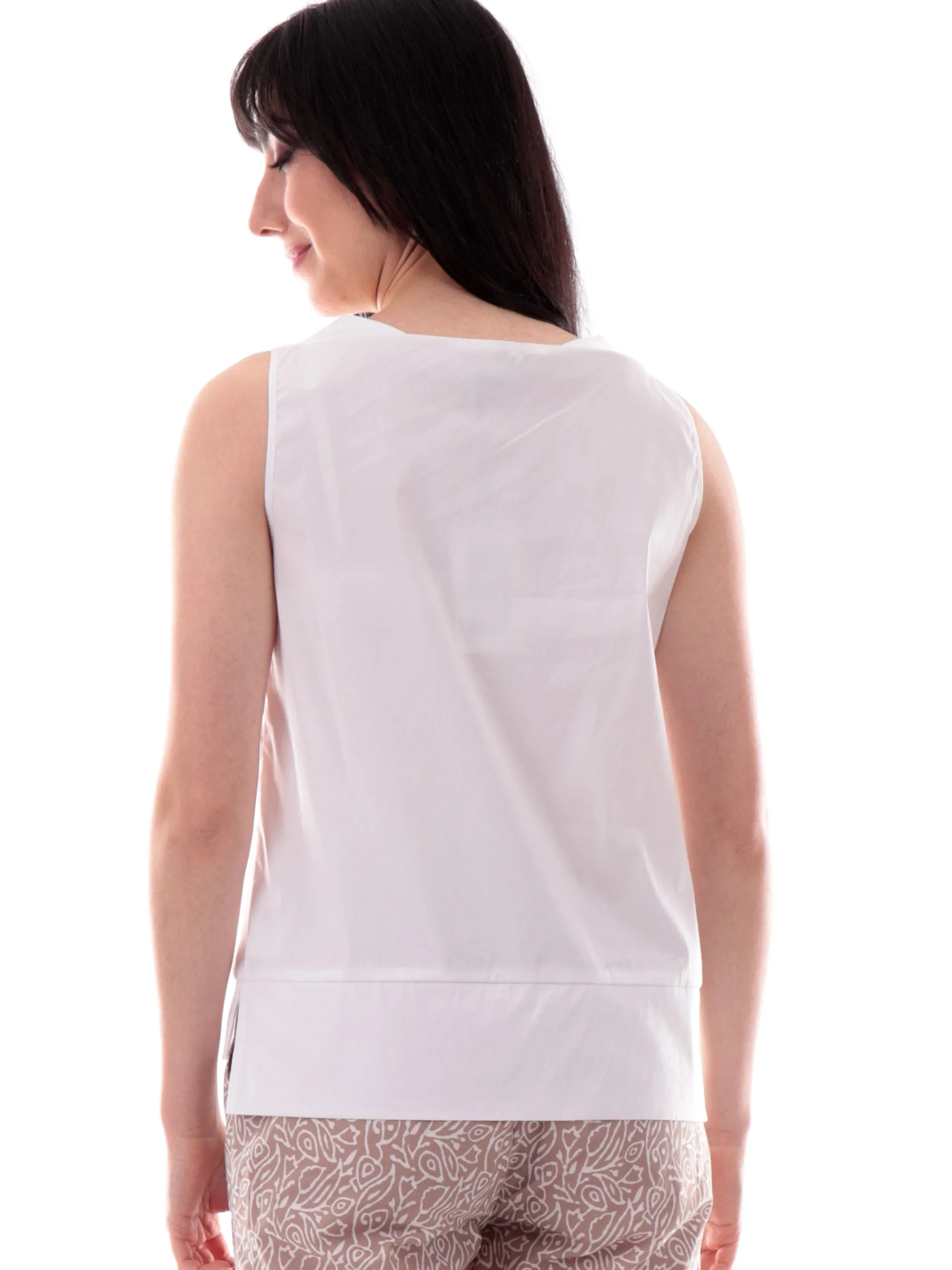 ANIS Maglie*Canotta White donna bianca scollo a barchetta 251C1092