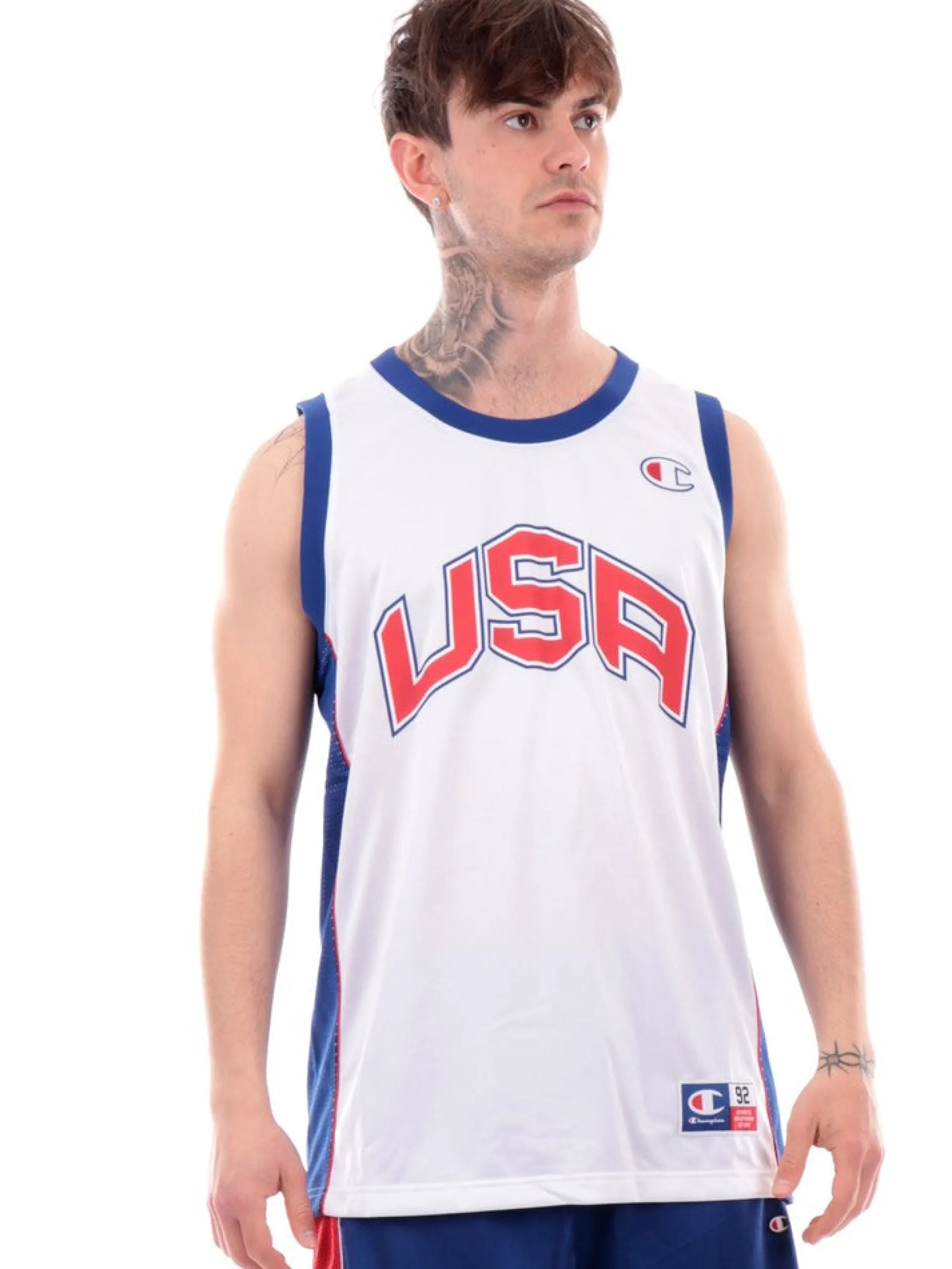 CHAMPION Maglie*Canotta bianca da uomo USA Tank 219745