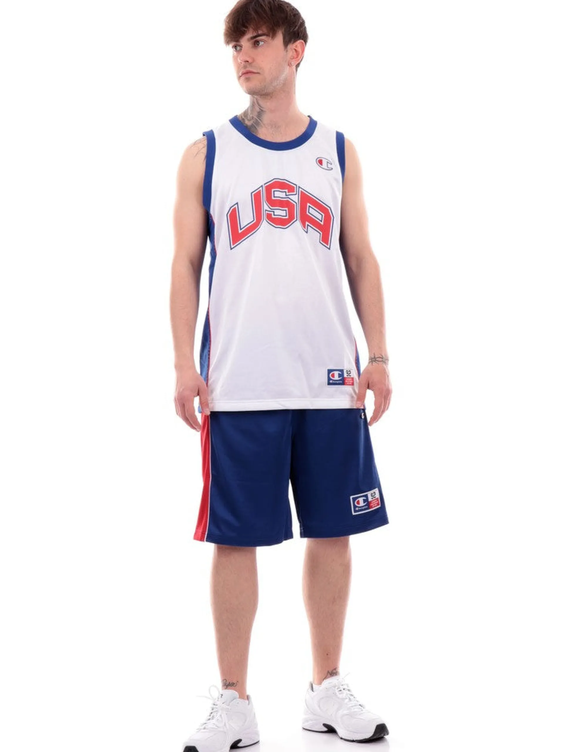 CHAMPION Maglie*Canotta bianca da uomo USA Tank 219745