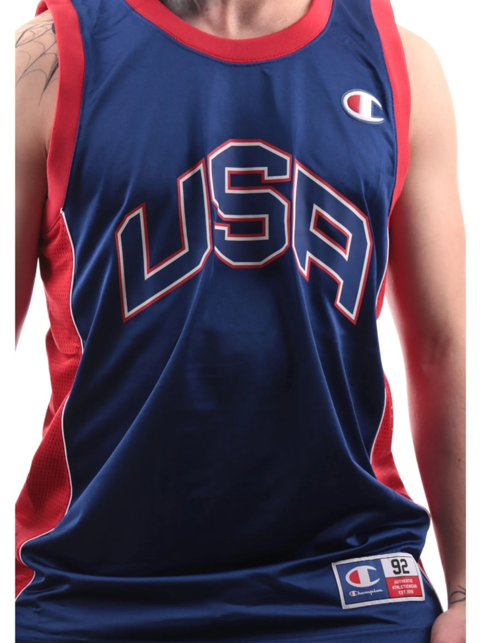 CHAMPION Maglie*Canotta blu da uomo USA Tank 21974