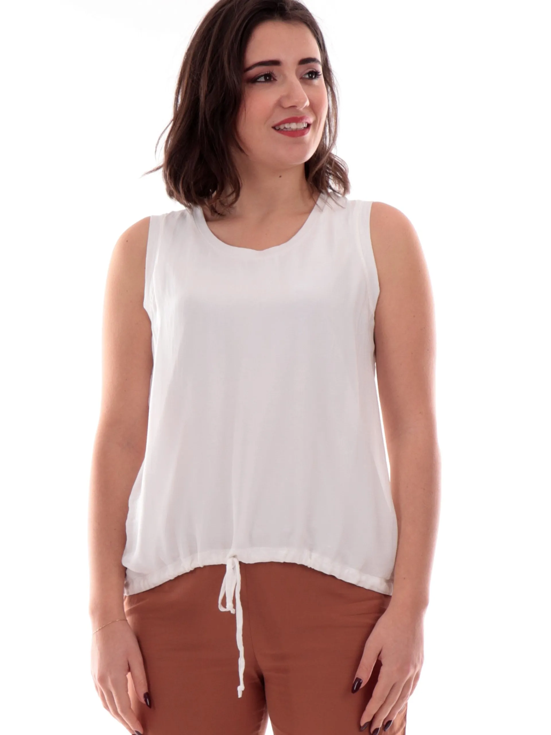 DEHA Maglie*Canotta Bianca da donna con coulisse D2217118001