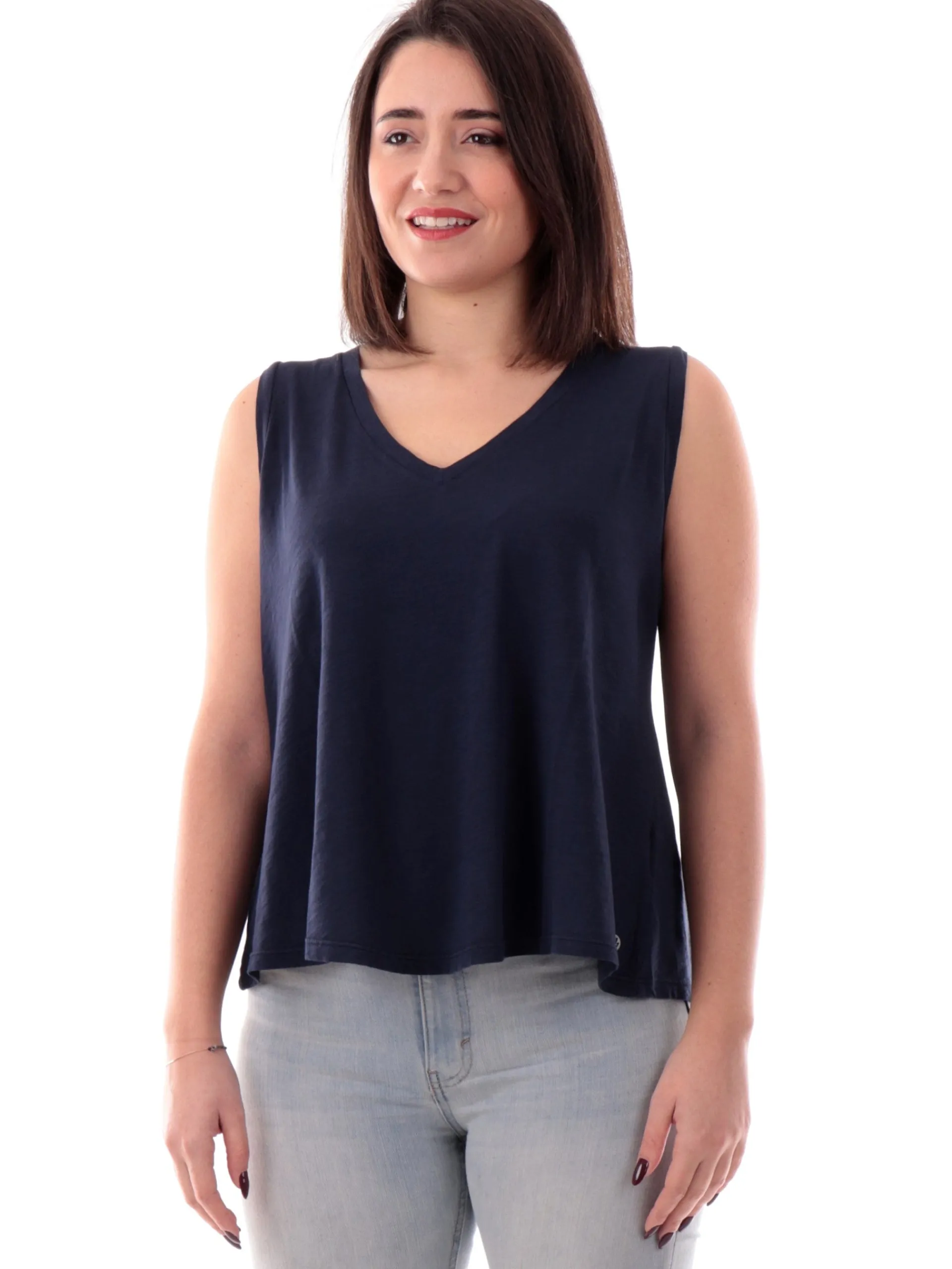 DEHA Maglie*Canotta Blu da donna Scollo a V svasata A0063025515