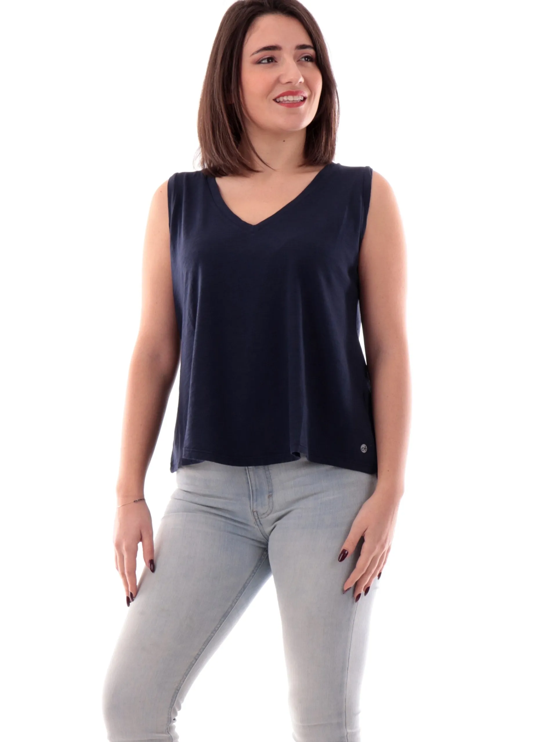 DEHA Maglie*Canotta Blu da donna Scollo a V svasata A0063025515