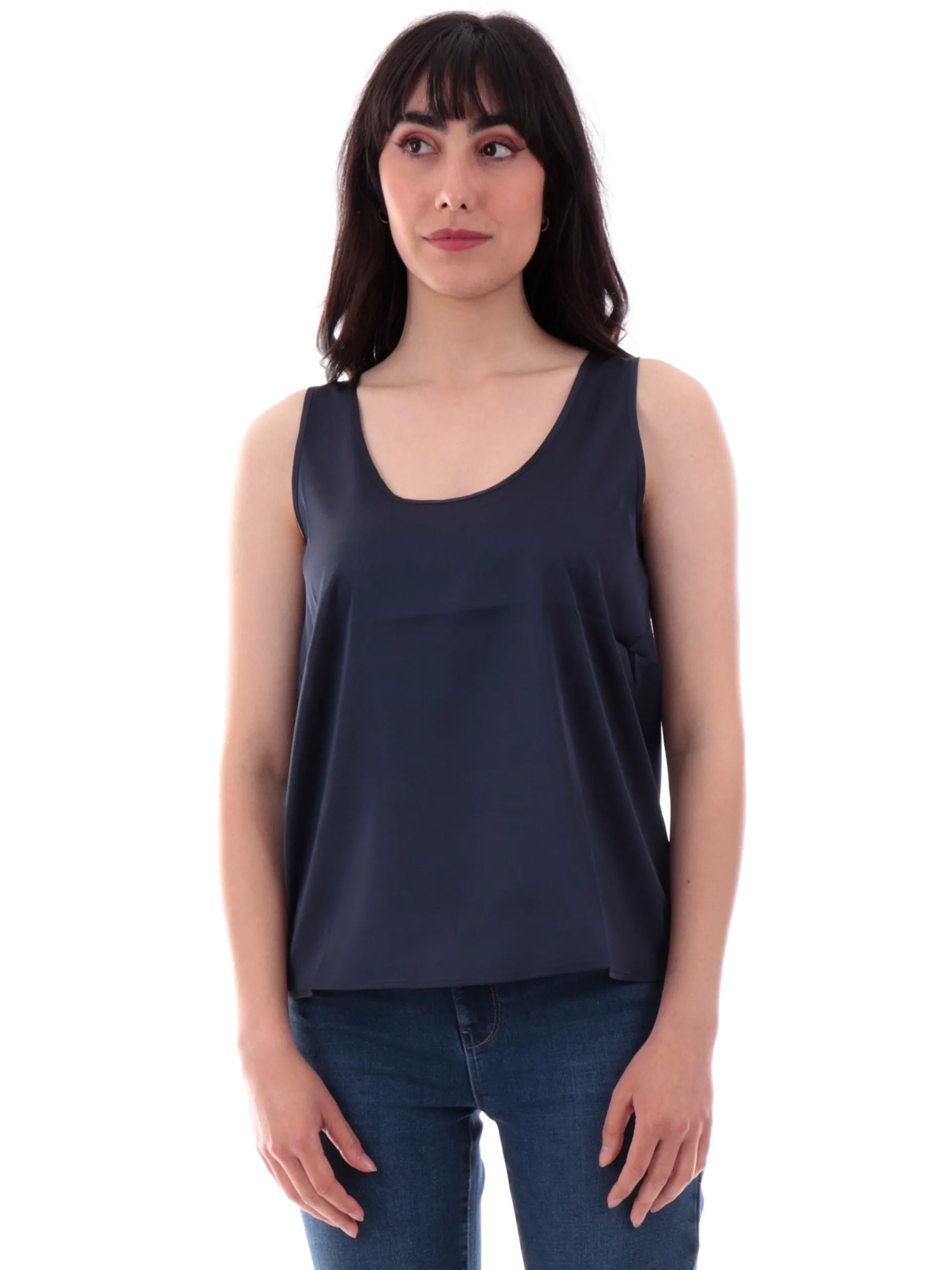 EMME MARELLA Maglie*Canotta blu scollo a U da donna HIGHER
