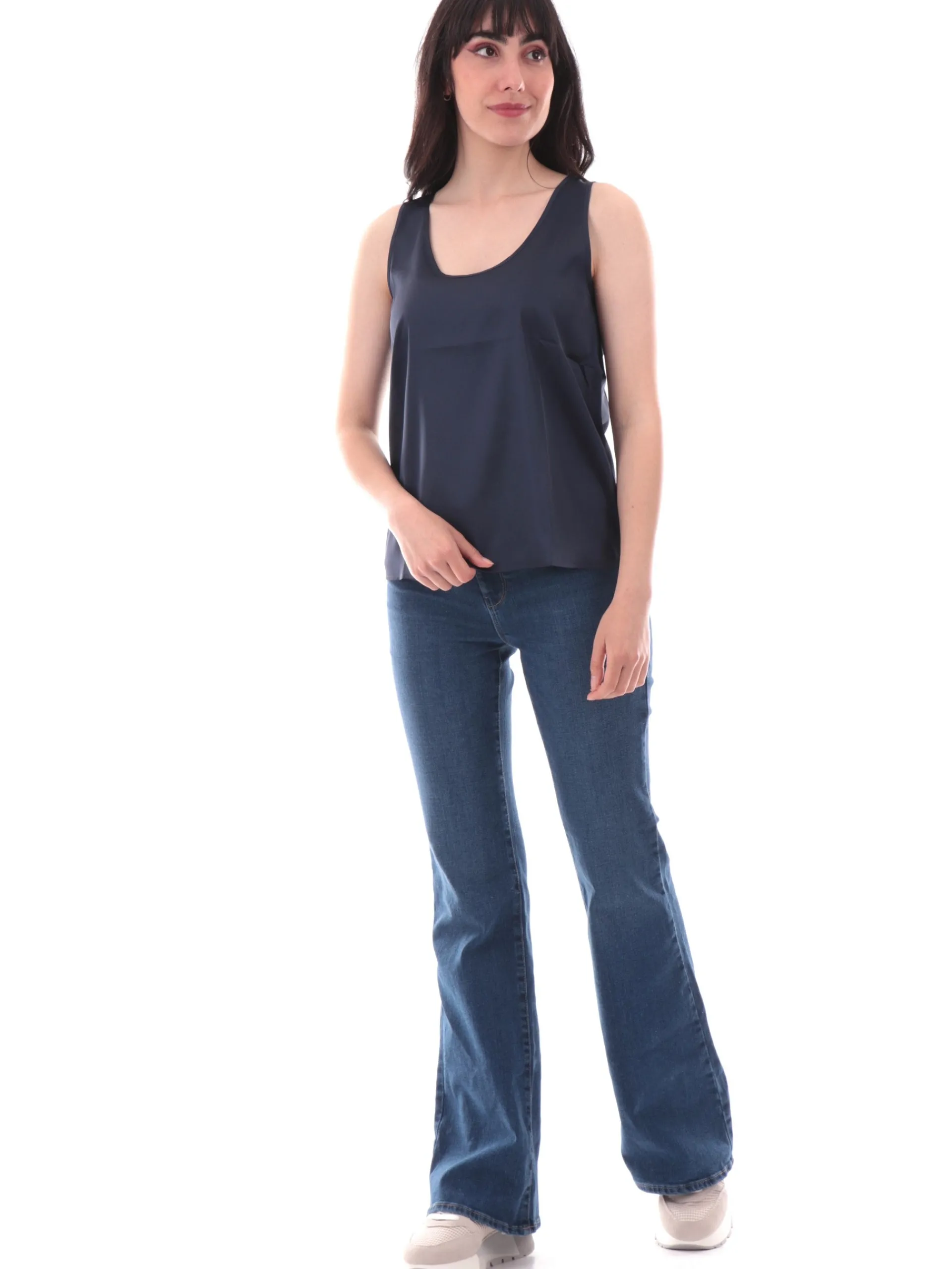 EMME MARELLA Maglie*Canotta blu scollo a U da donna HIGHER