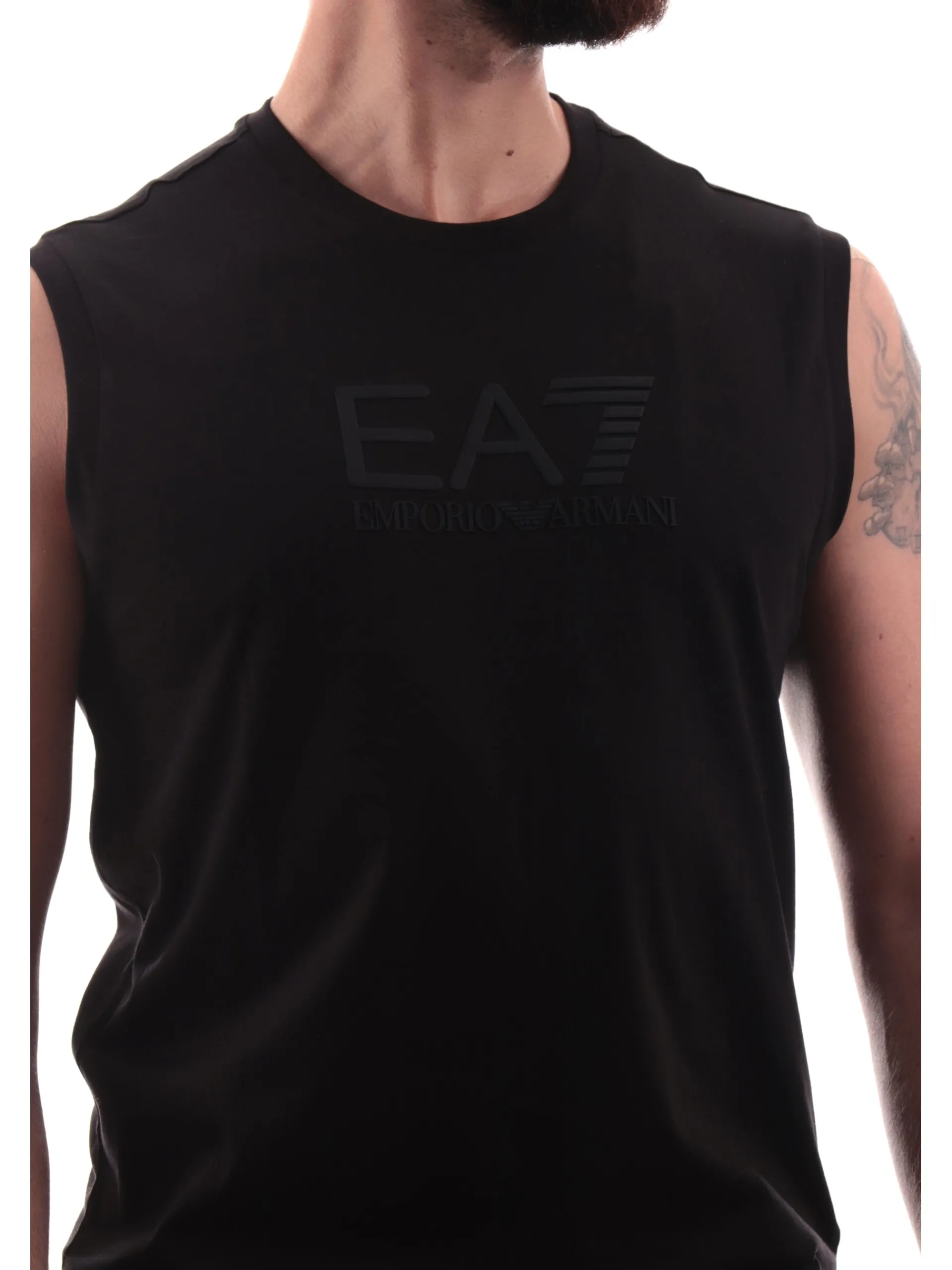 EMPORIO ARMANI 7 Maglie*Canotta Emporio Armani EA7 nera da uomo maxi logo 7M000223AF10375 UC001