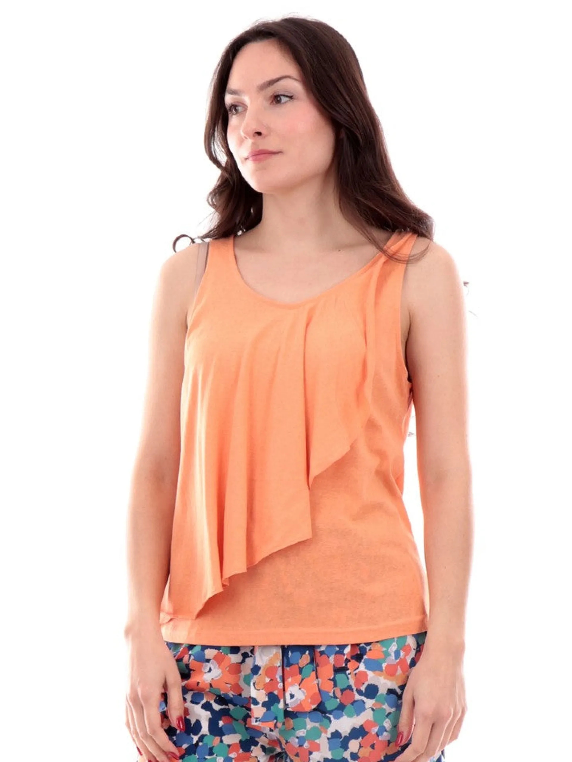 MOLLYBRACKEN Maglie*Canotta Molly Bracken arancione da donna con intreccio TR152BE