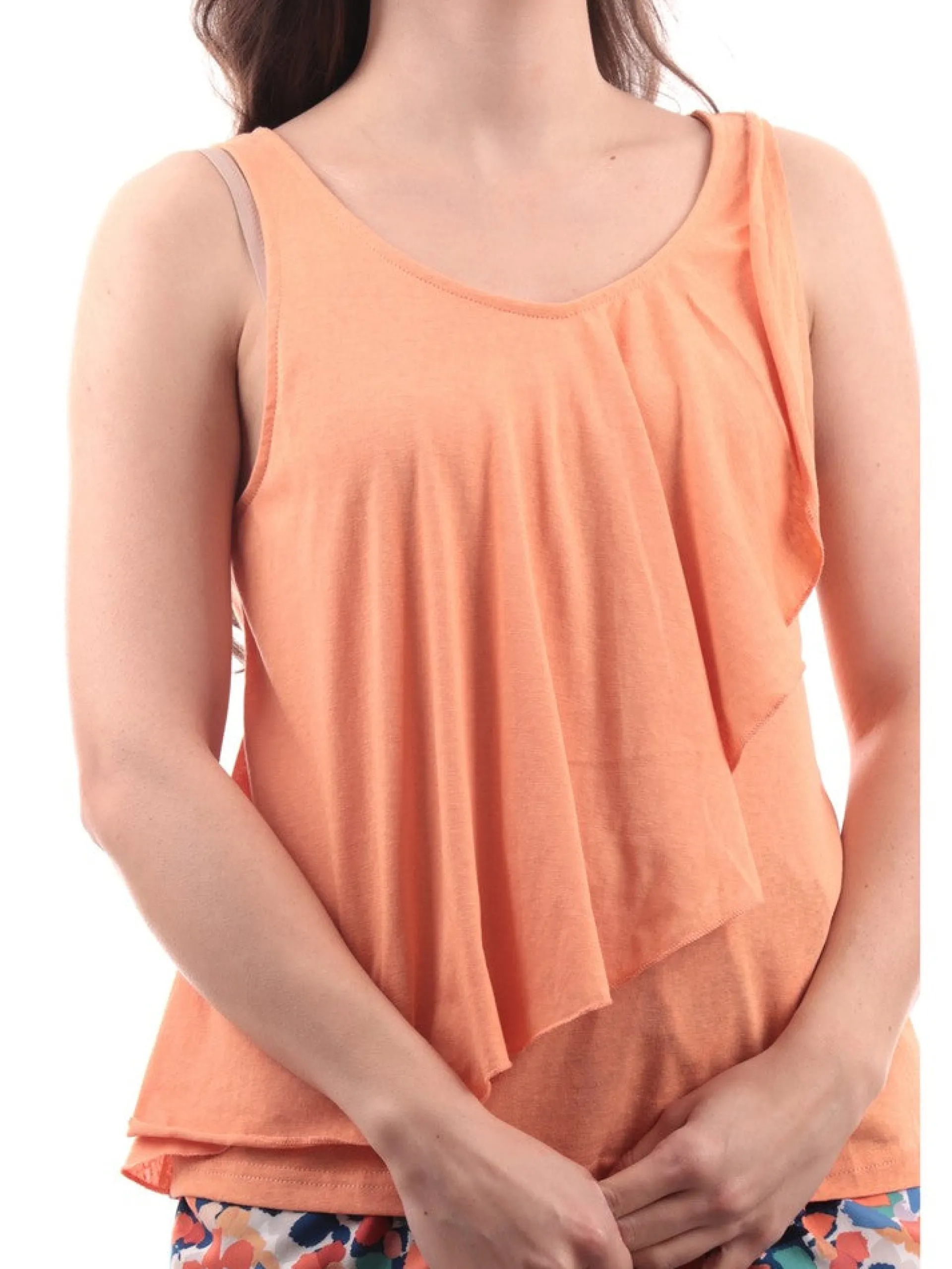 MOLLYBRACKEN Maglie*Canotta Molly Bracken arancione da donna con intreccio TR152BE