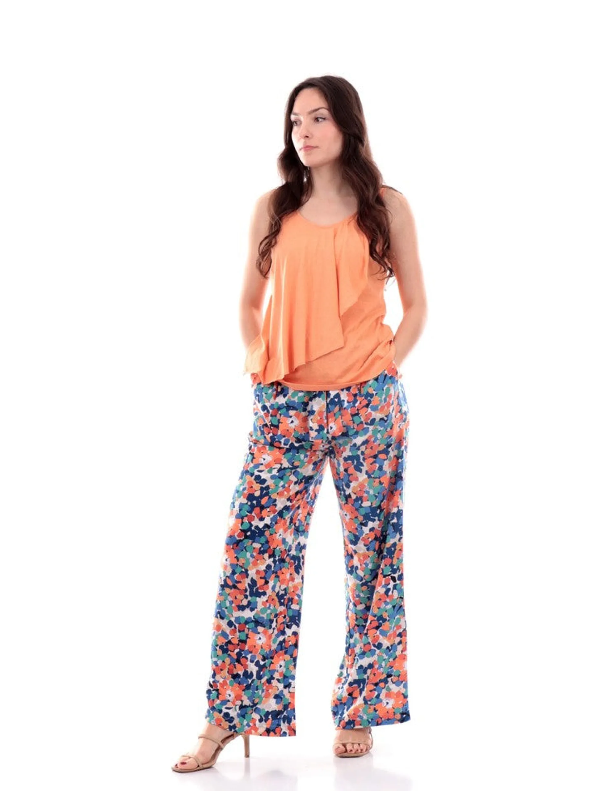 MOLLYBRACKEN Maglie*Canotta Molly Bracken arancione da donna con intreccio TR152BE