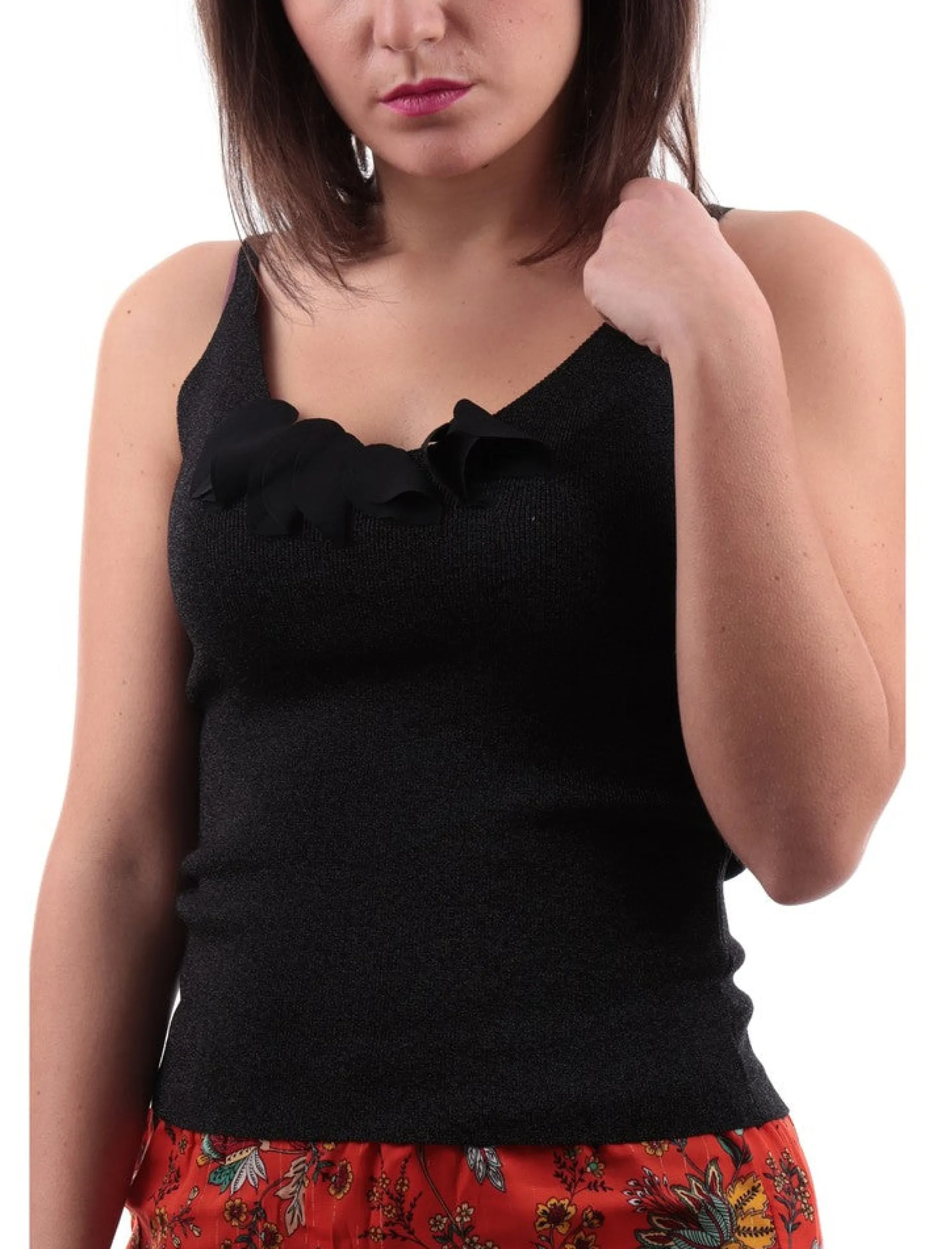 MOLLYBRACKEN Maglie*Canotta Molly bracken Nera lurex da donna