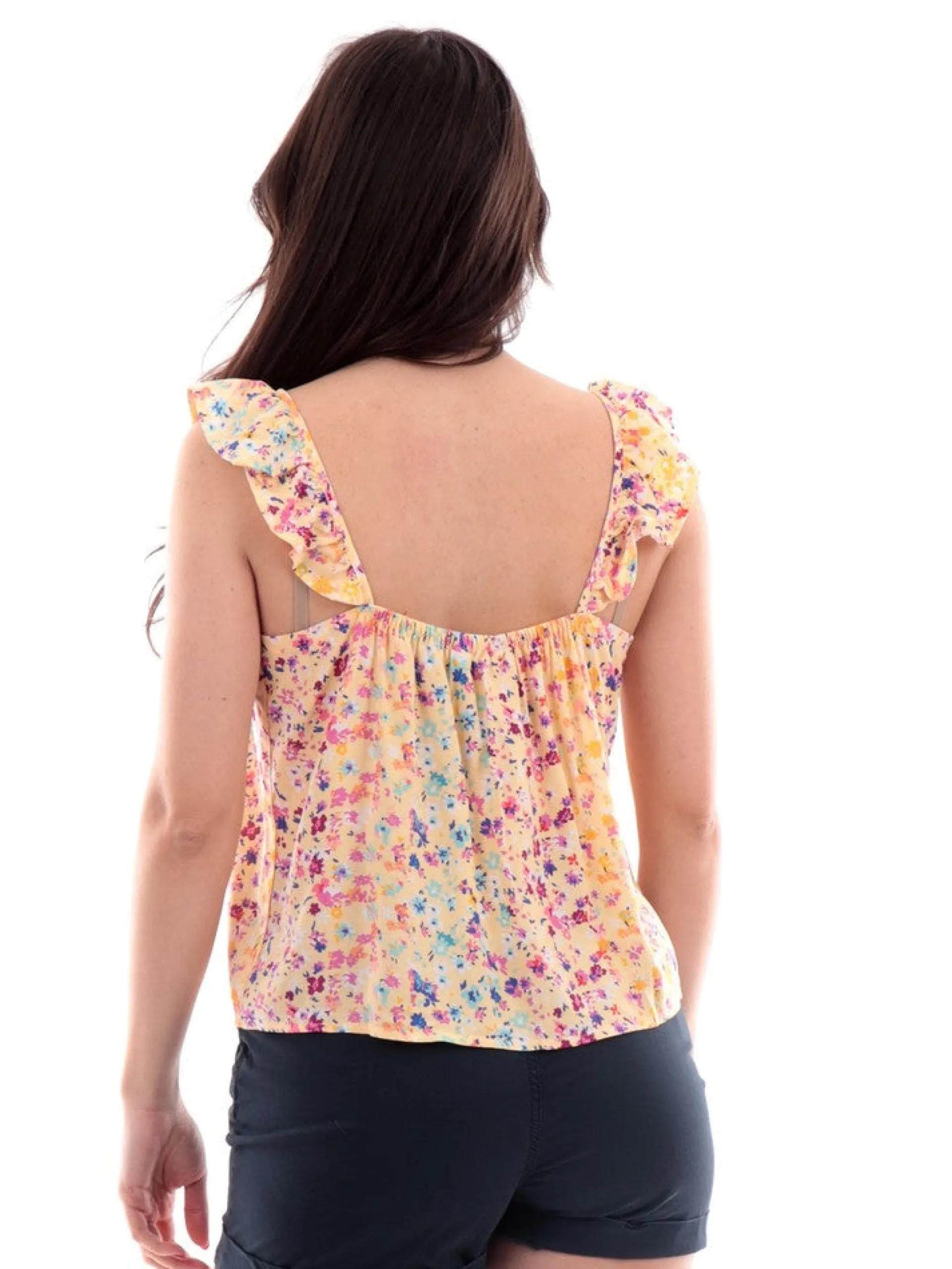 ONLY Maglie*Canotta gialla a fiori da donna 15256602