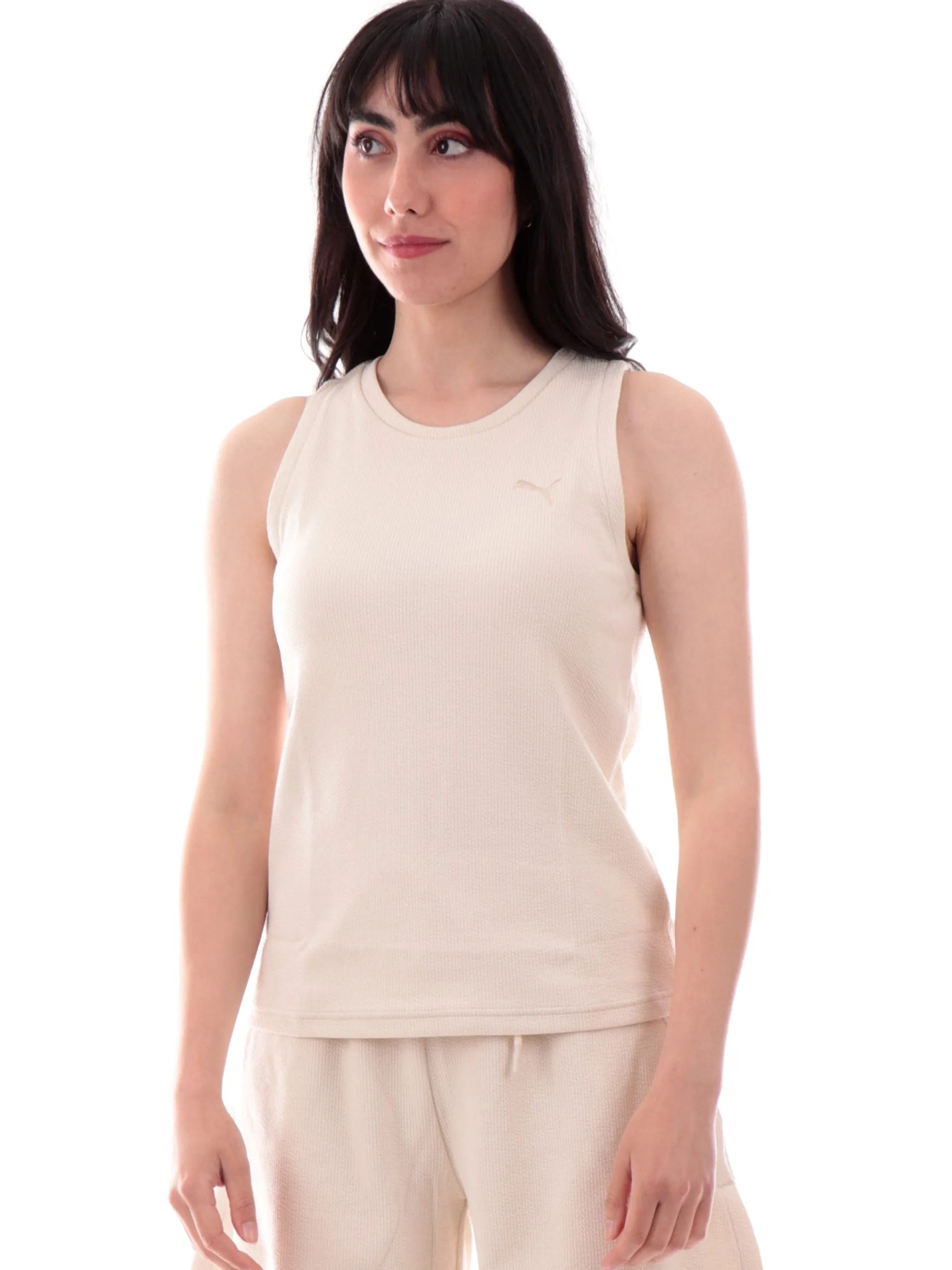 PUMA Maglie*Canotta beige nido d'ape da donna vestibilità morbida 685064