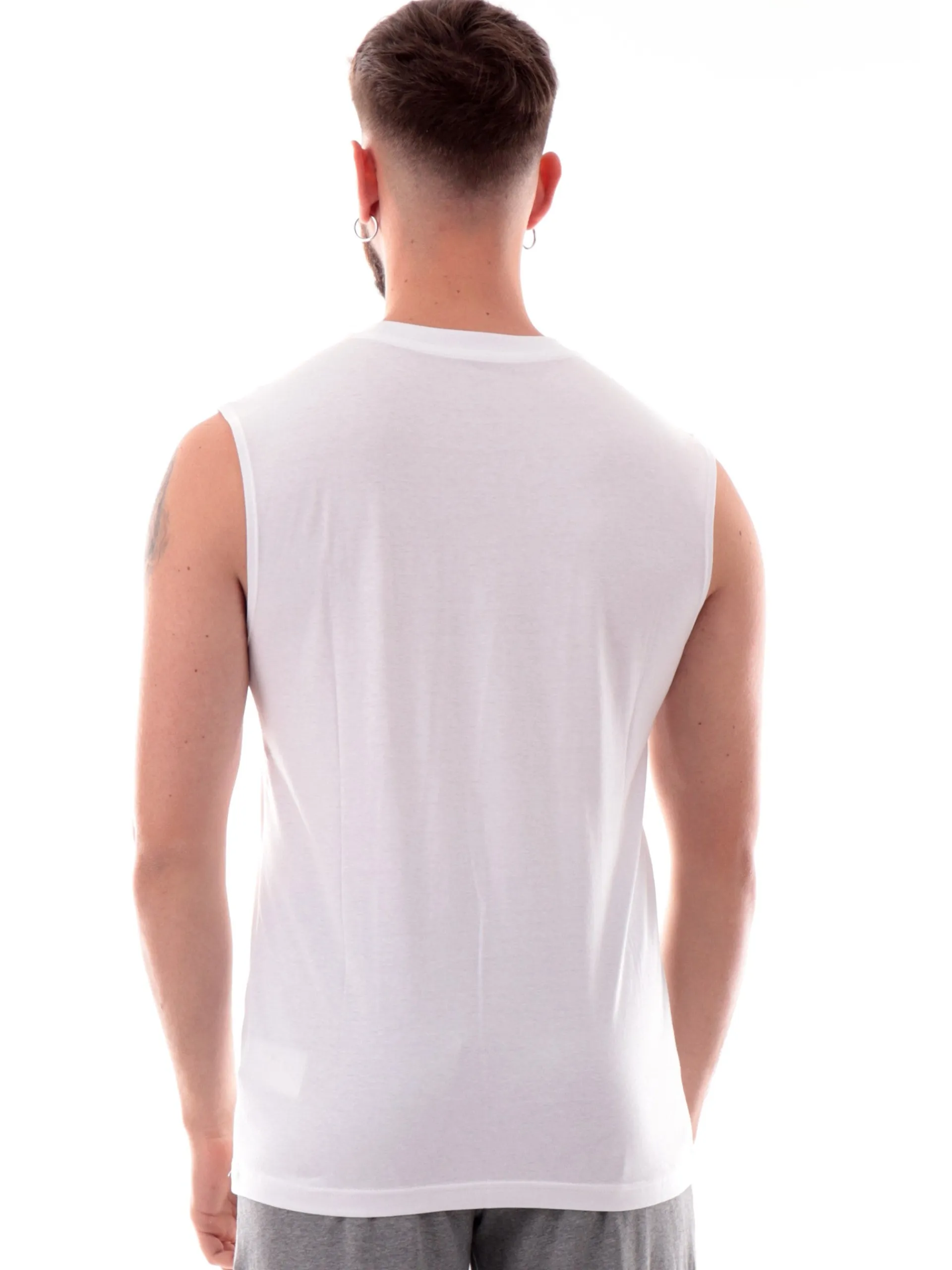 PUMA Maglie*Canotta bianca girocollo da uomo logo a contrasto 682626