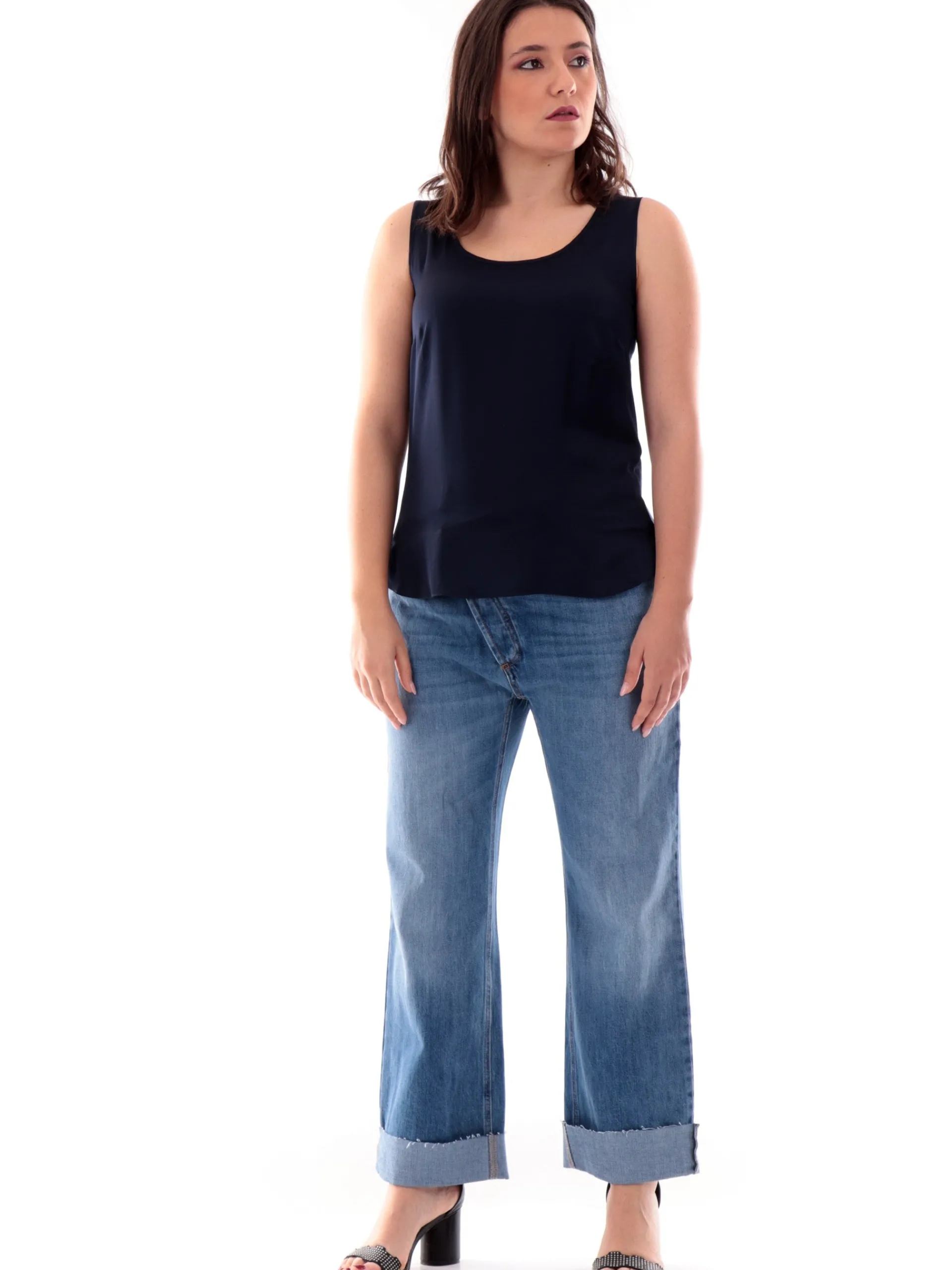 ANIS Maglie*Canotta raso blu da donna 251C1048 304