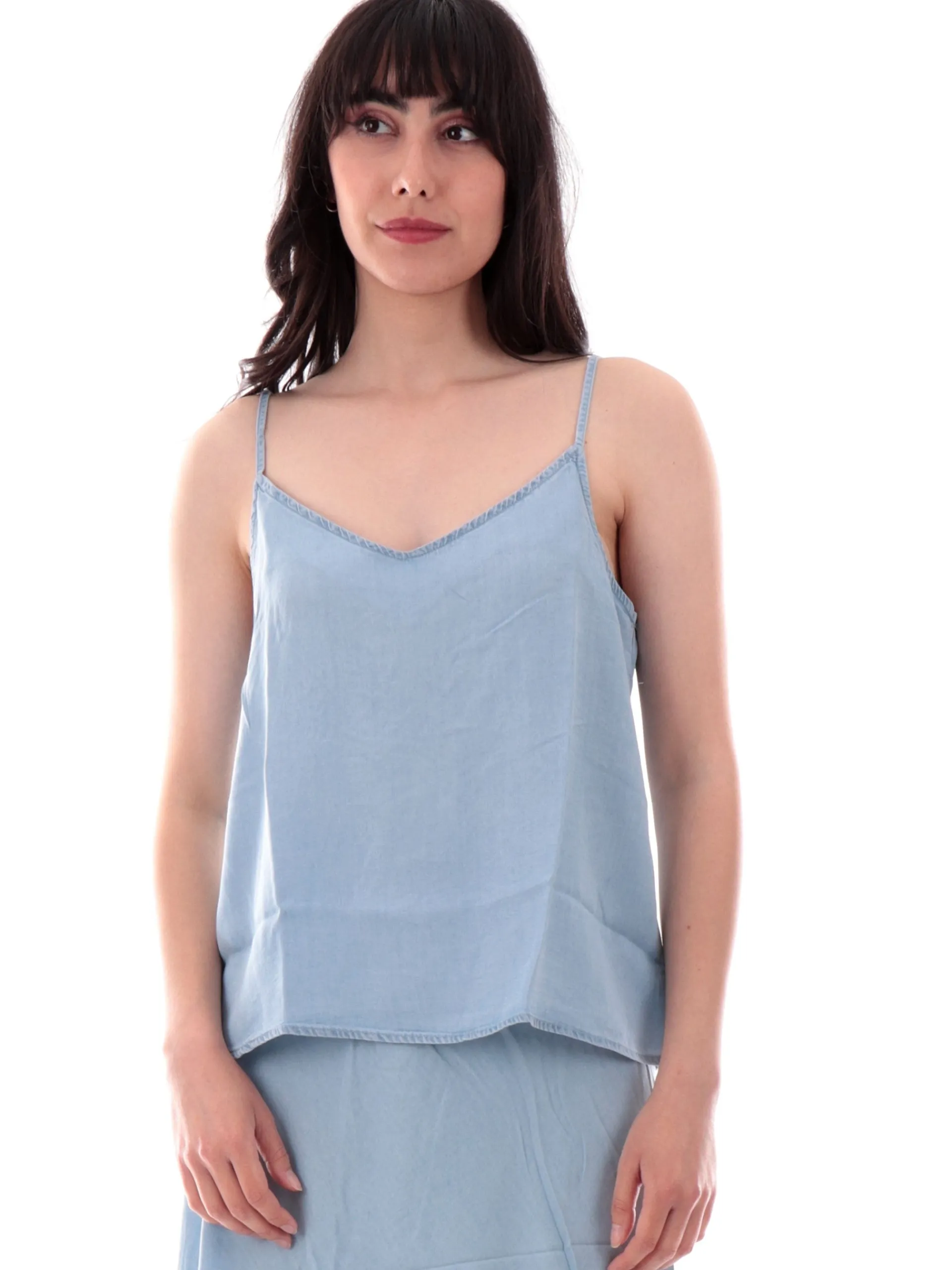 TIFFOSI Maglie*Canotta jeans scollo a V da donna con intreccio 10059599-C10 Myla