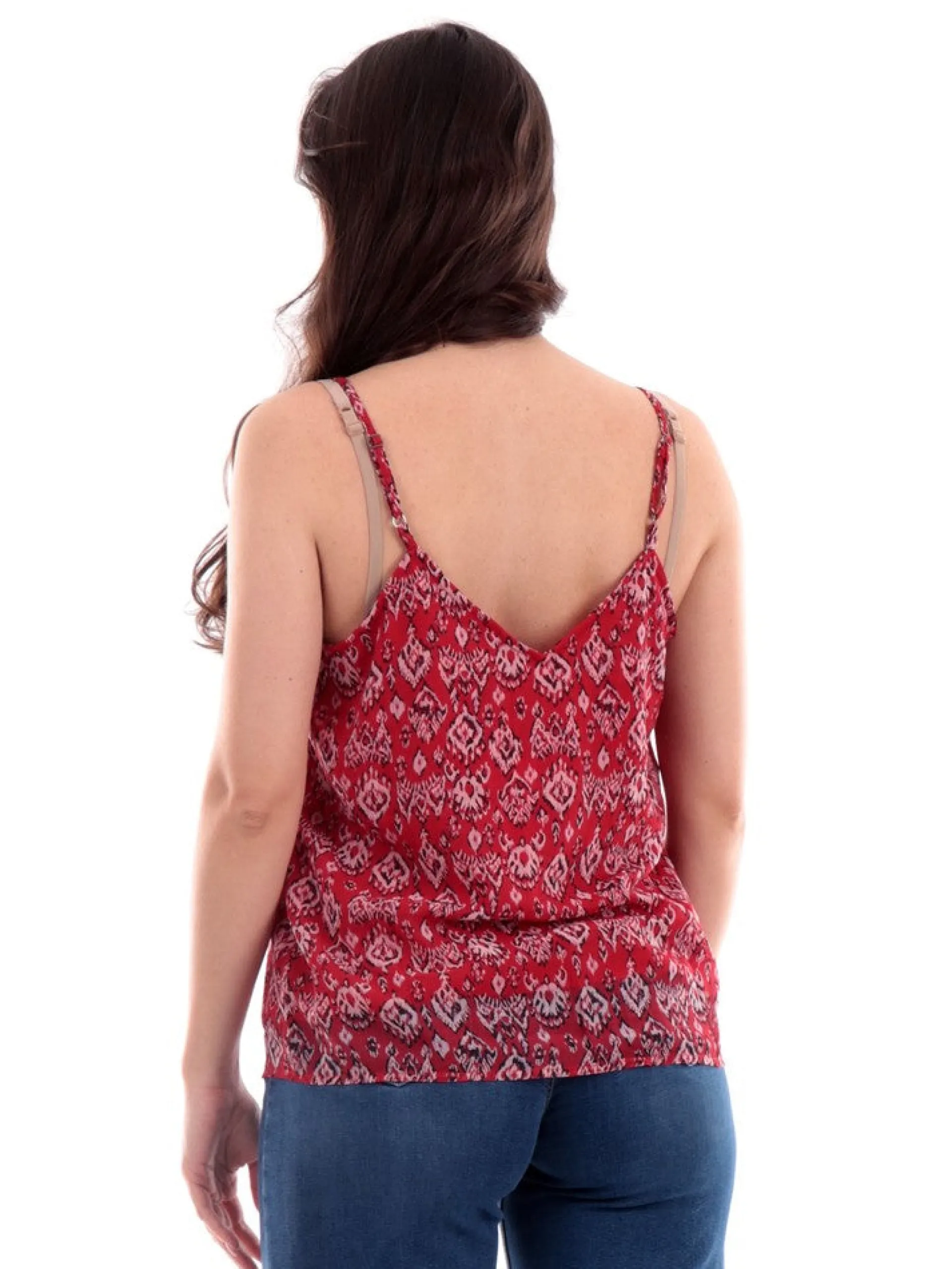 ONLY Maglie*Canottiera Sottogiacca con bretelline Scollo a V Rossa da Donna 15283844