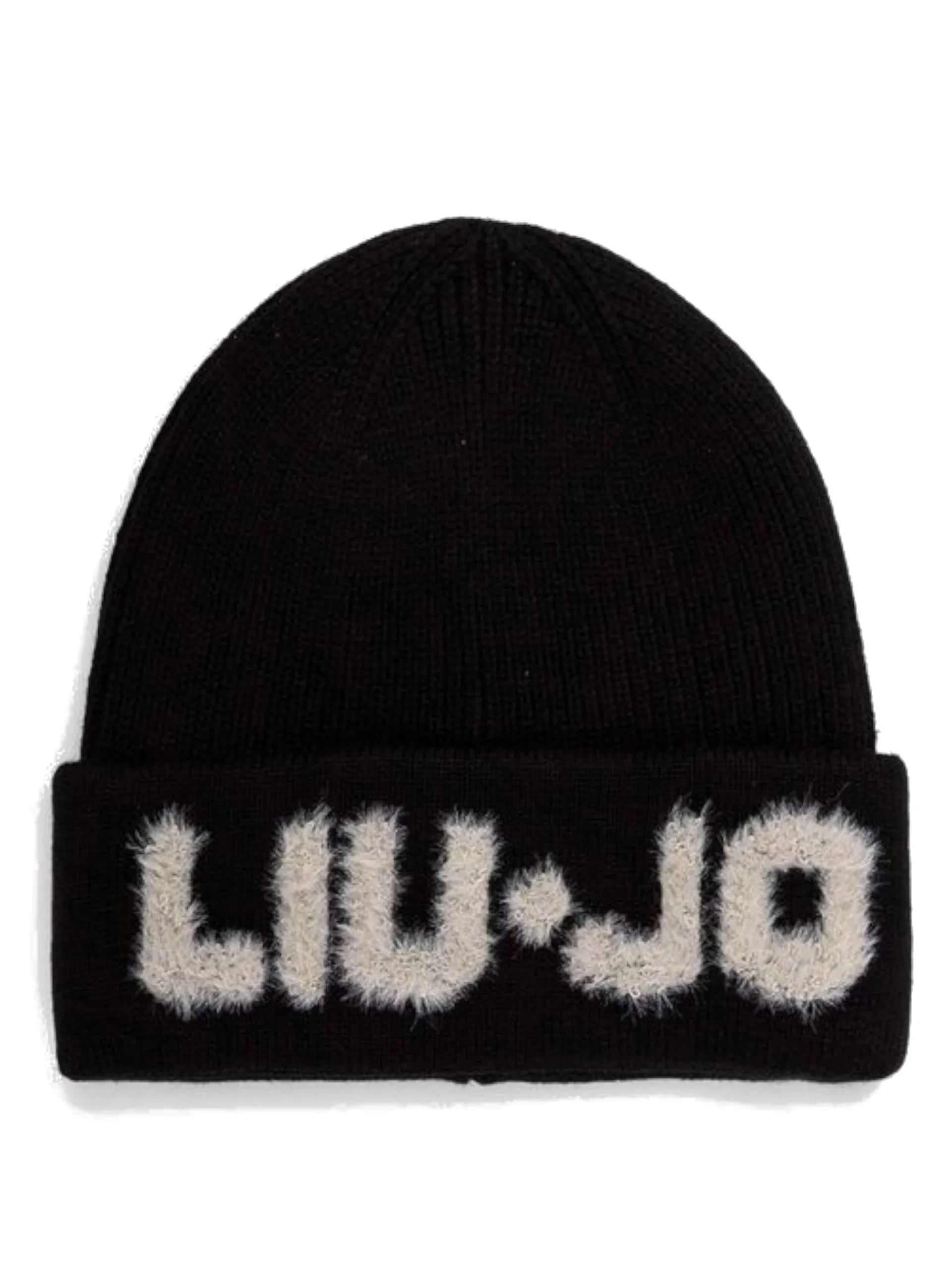 LIU JO MILANO Cappelli*Cappello in lana Liu jo nero da donna con logo bianco 2F4053M0300
