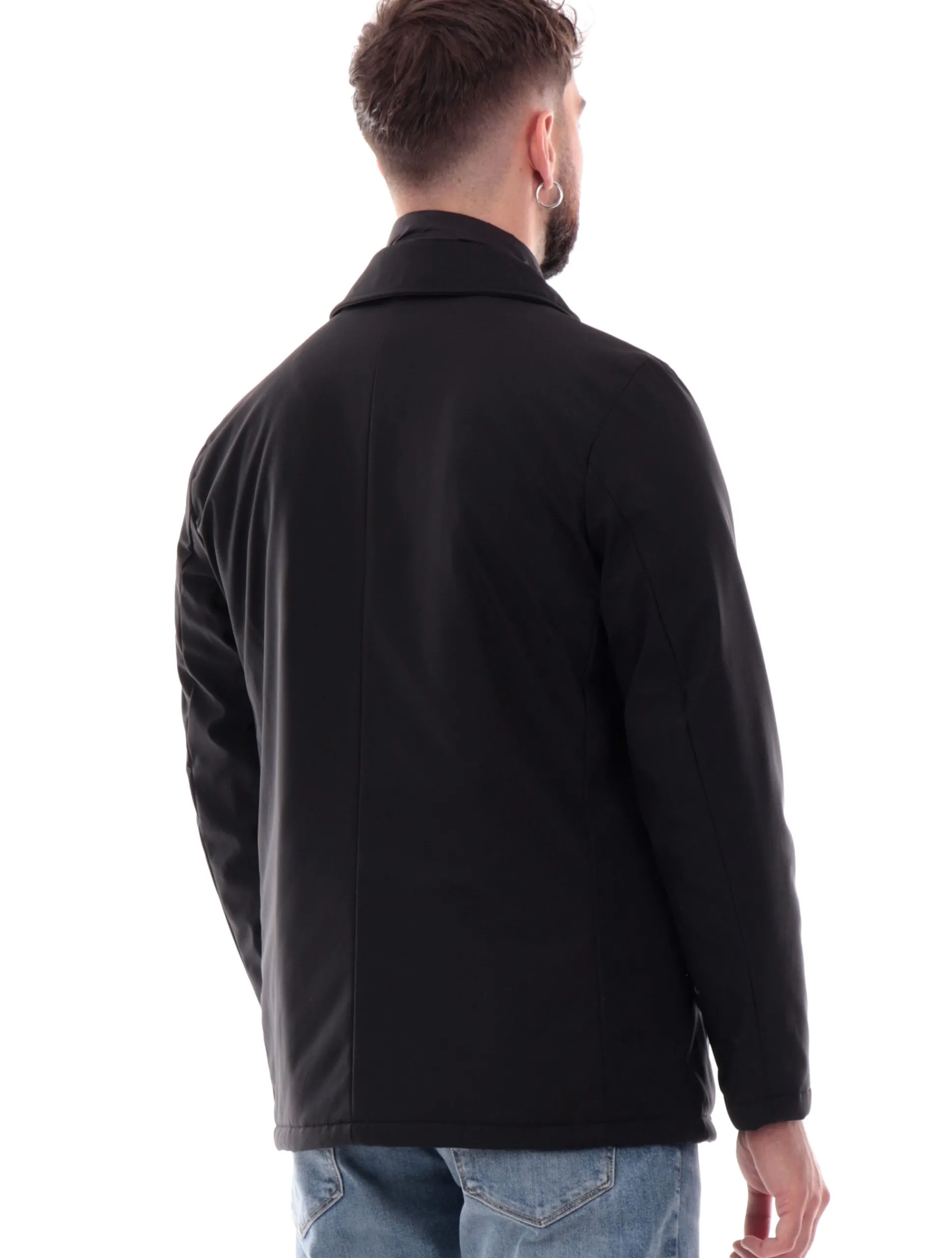MARKUP Giubbotti*Cappotto nero da uomo con gilet interno removibile MK794046