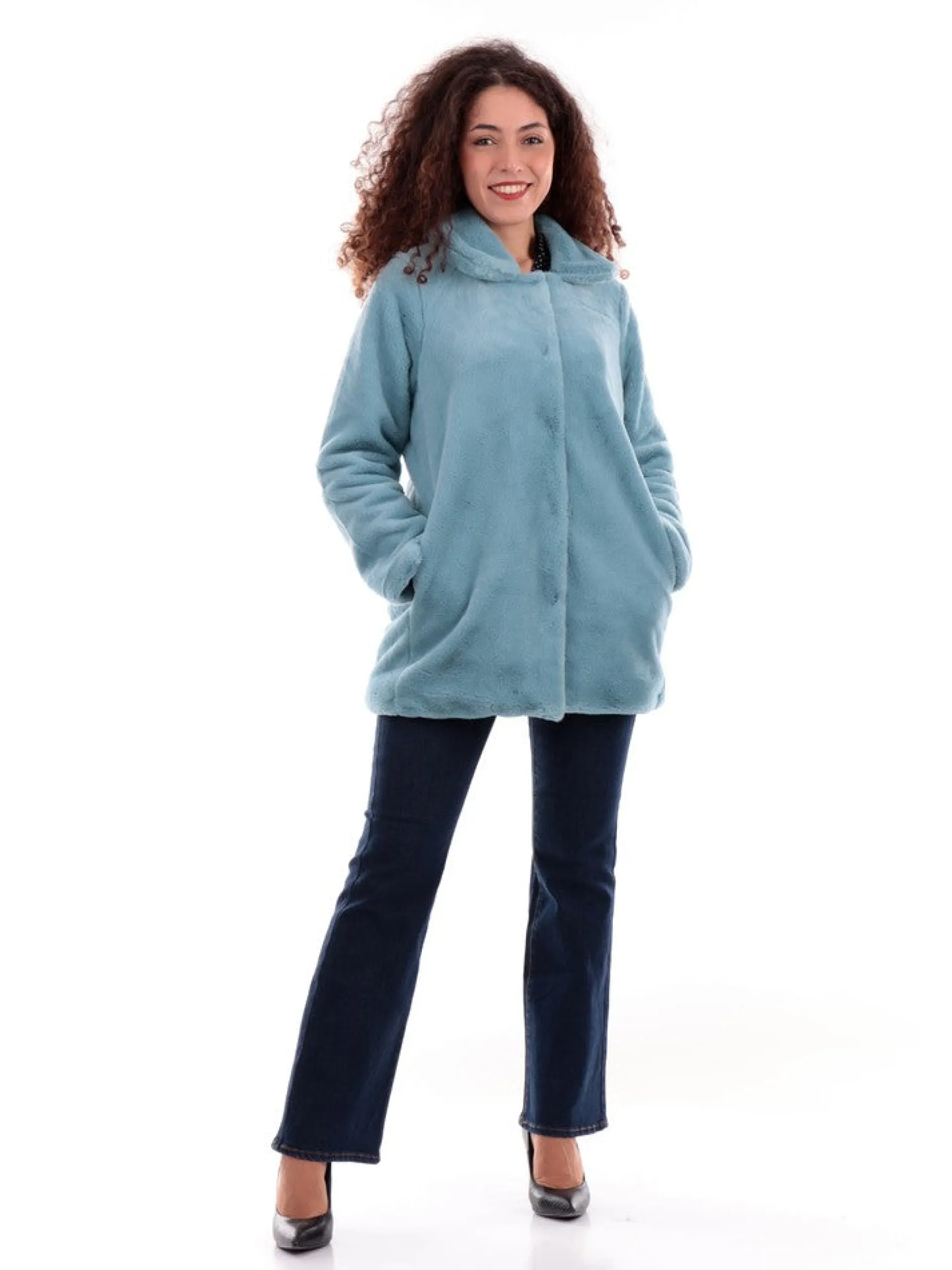 MOLLYBRACKEN Cappotti*Cappotto Molly Bracken celeste da donna Woven HA070BH