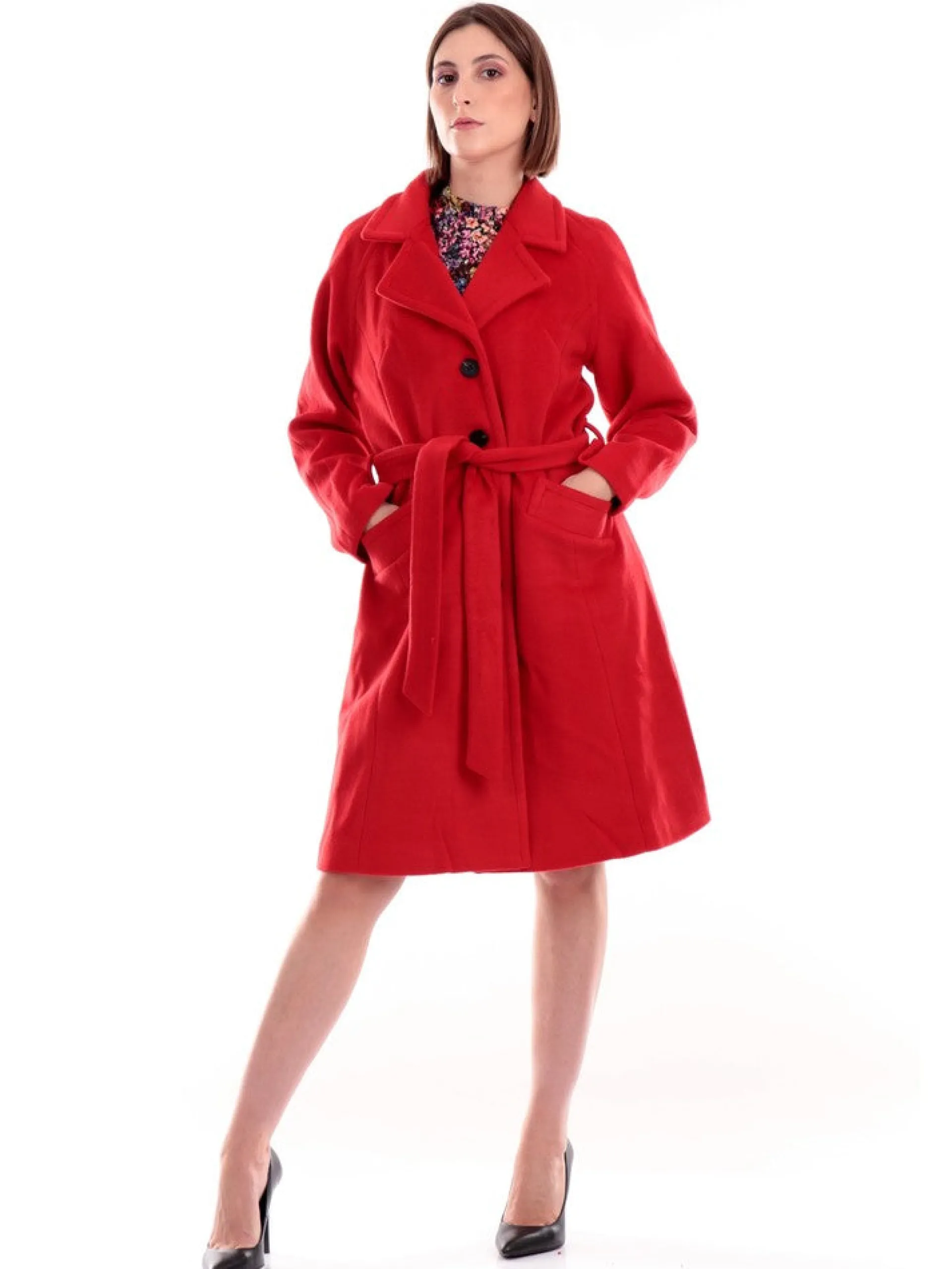 MOLLYBRACKEN Cappotti*Cappotto Molly Bracken rosso da donna Woven Coat PV49AH
