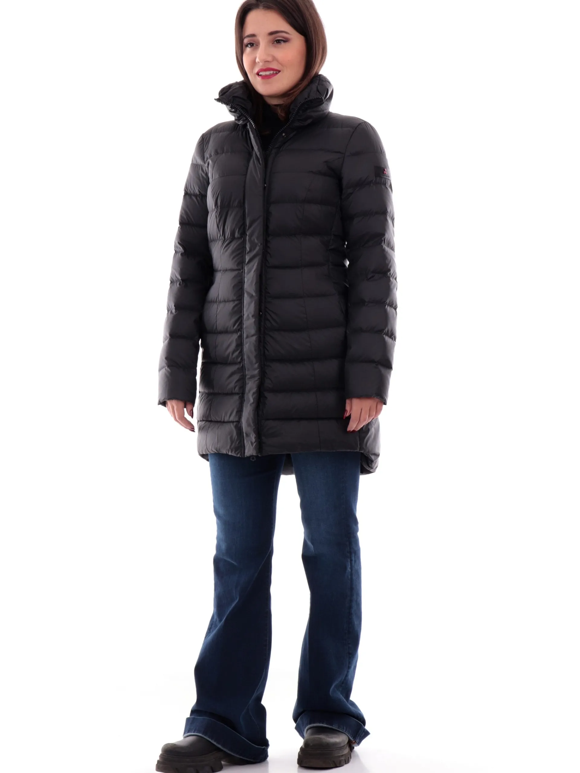 PEUTEREY Giubbini*Cappotto nero trapuntato da donna Sobchack MQS 511201181903