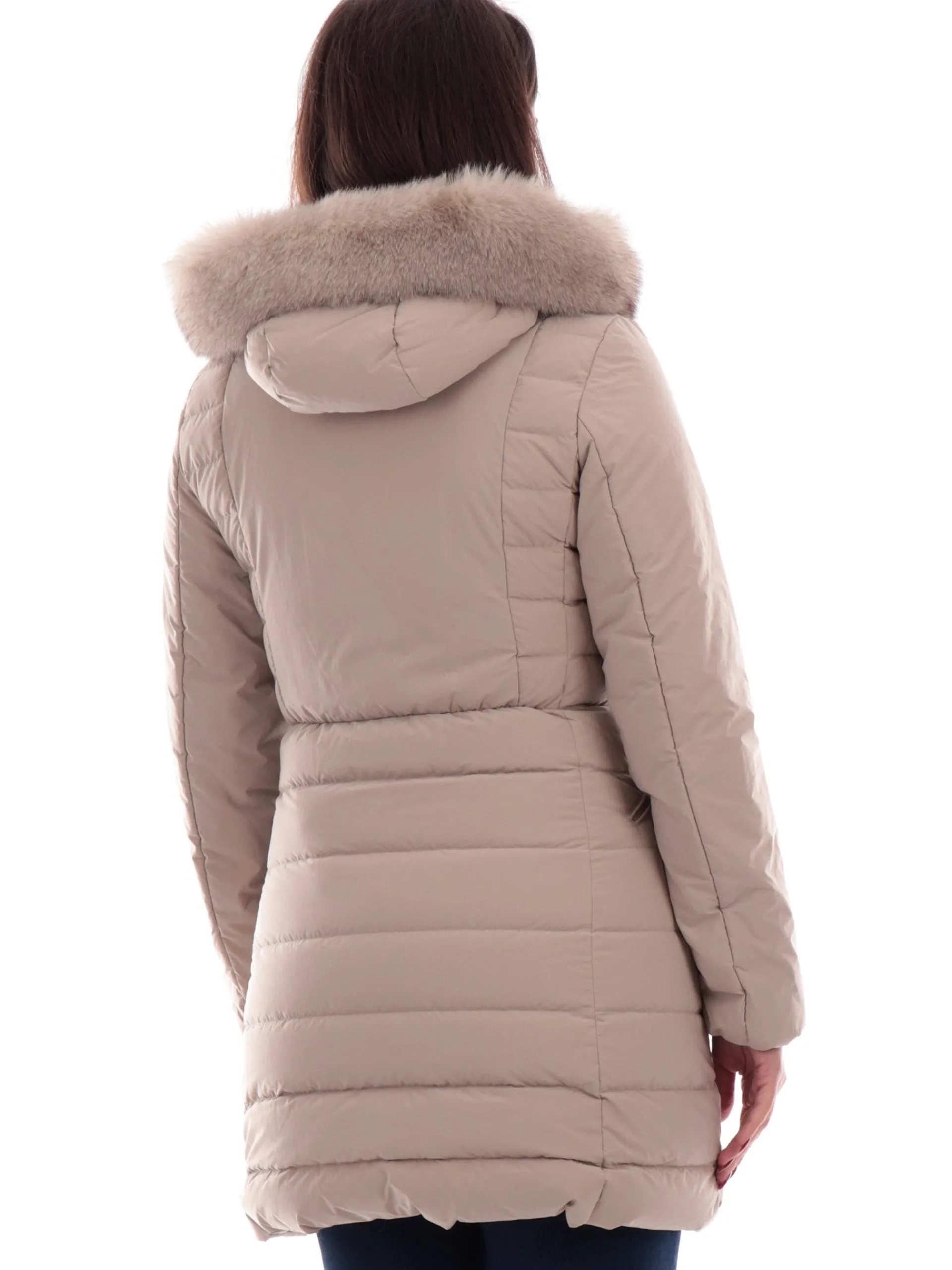 PEUTEREY Giubbotti*Cappotto Seriola ML 04 beige da donna con pelliccia 365701190986
