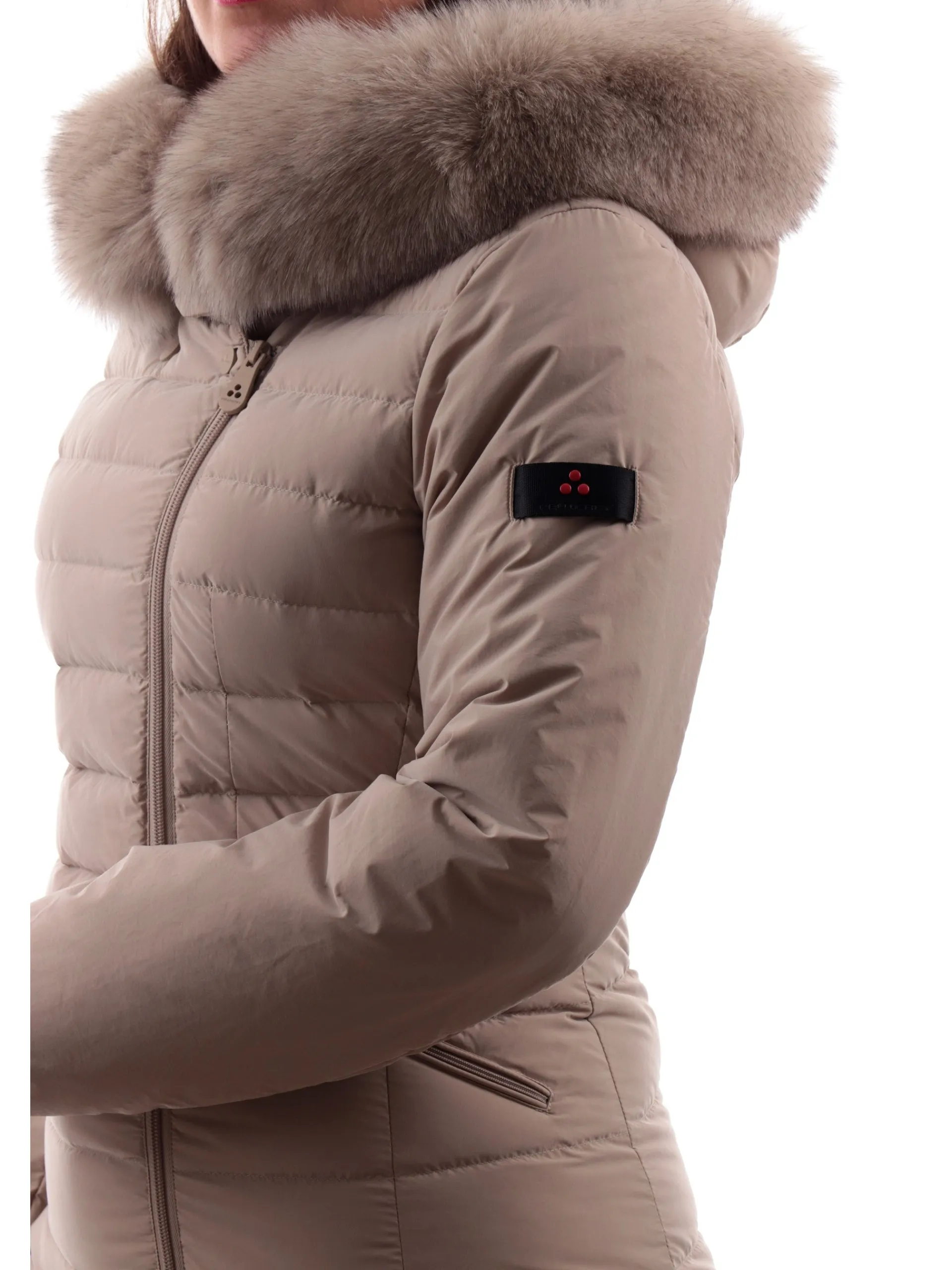 PEUTEREY Giubbotti*Cappotto Seriola ML 04 beige da donna con pelliccia 365701190986