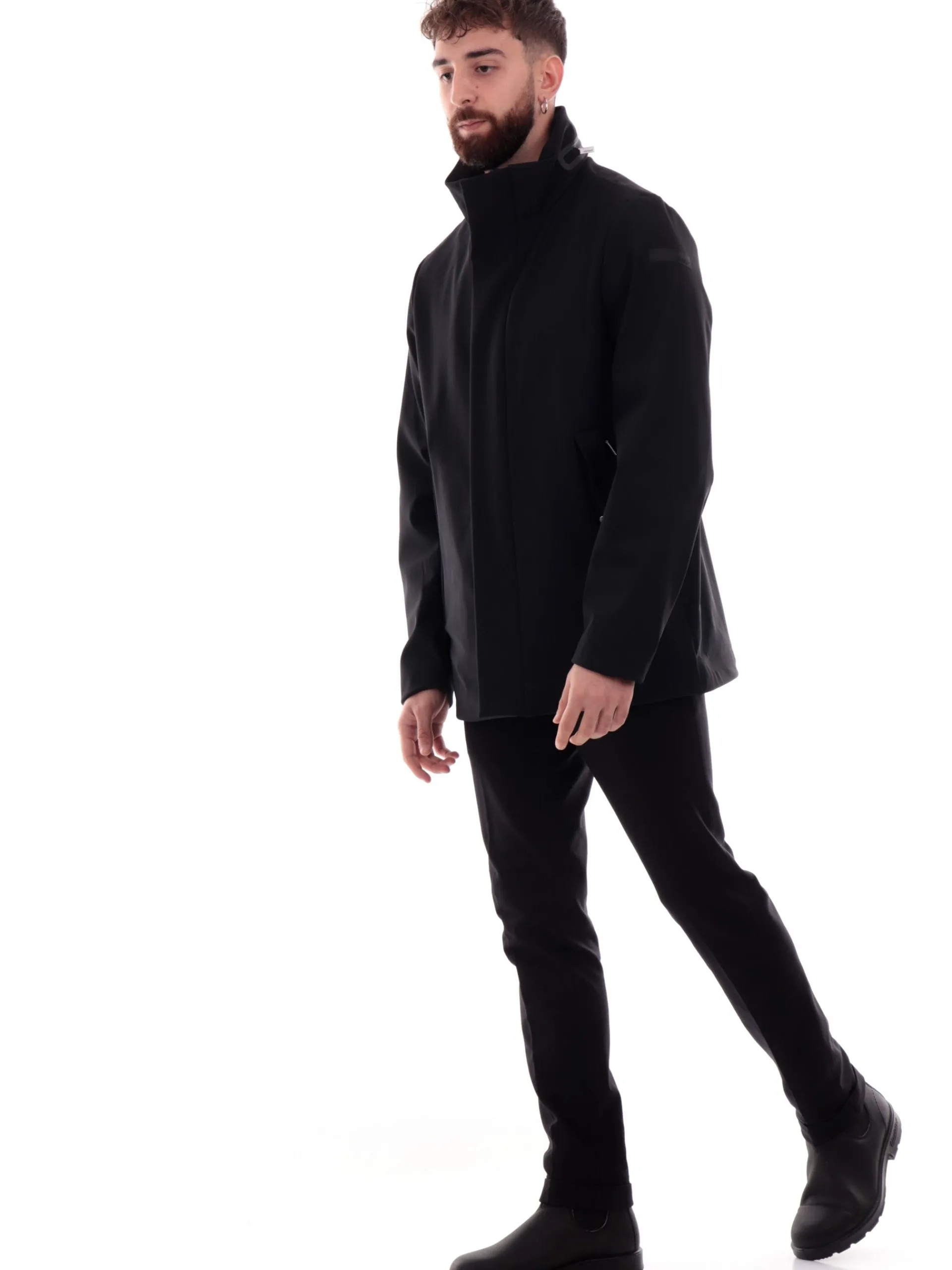 RRD Giubbotti*Cappotto nero Winter Thermo MDM da uomo cappuccio estraibile W24084