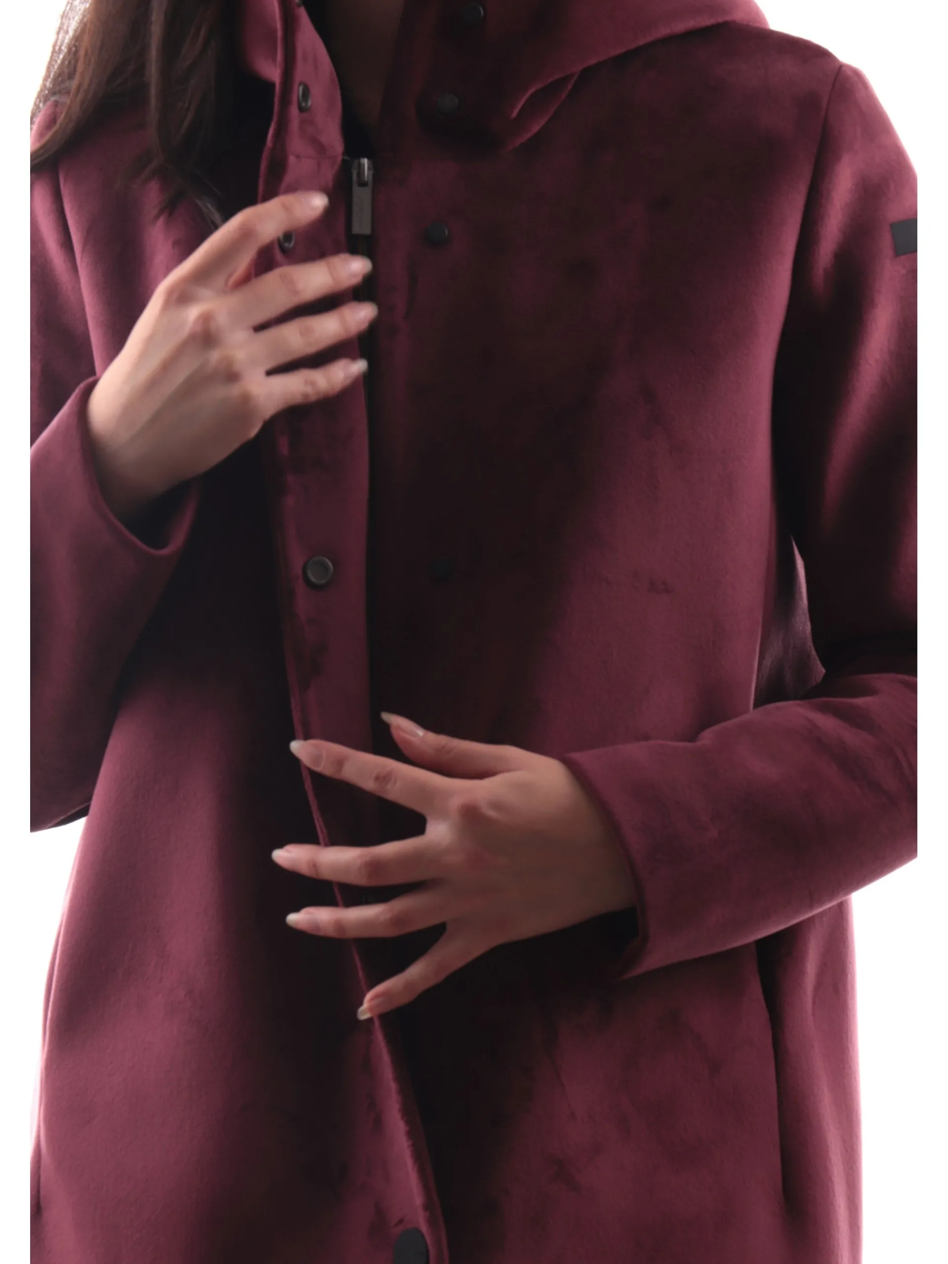 RRD Giubbotti*Cappotto Velvet Neo Parka Wom bordeaux da donna in velluto W24539