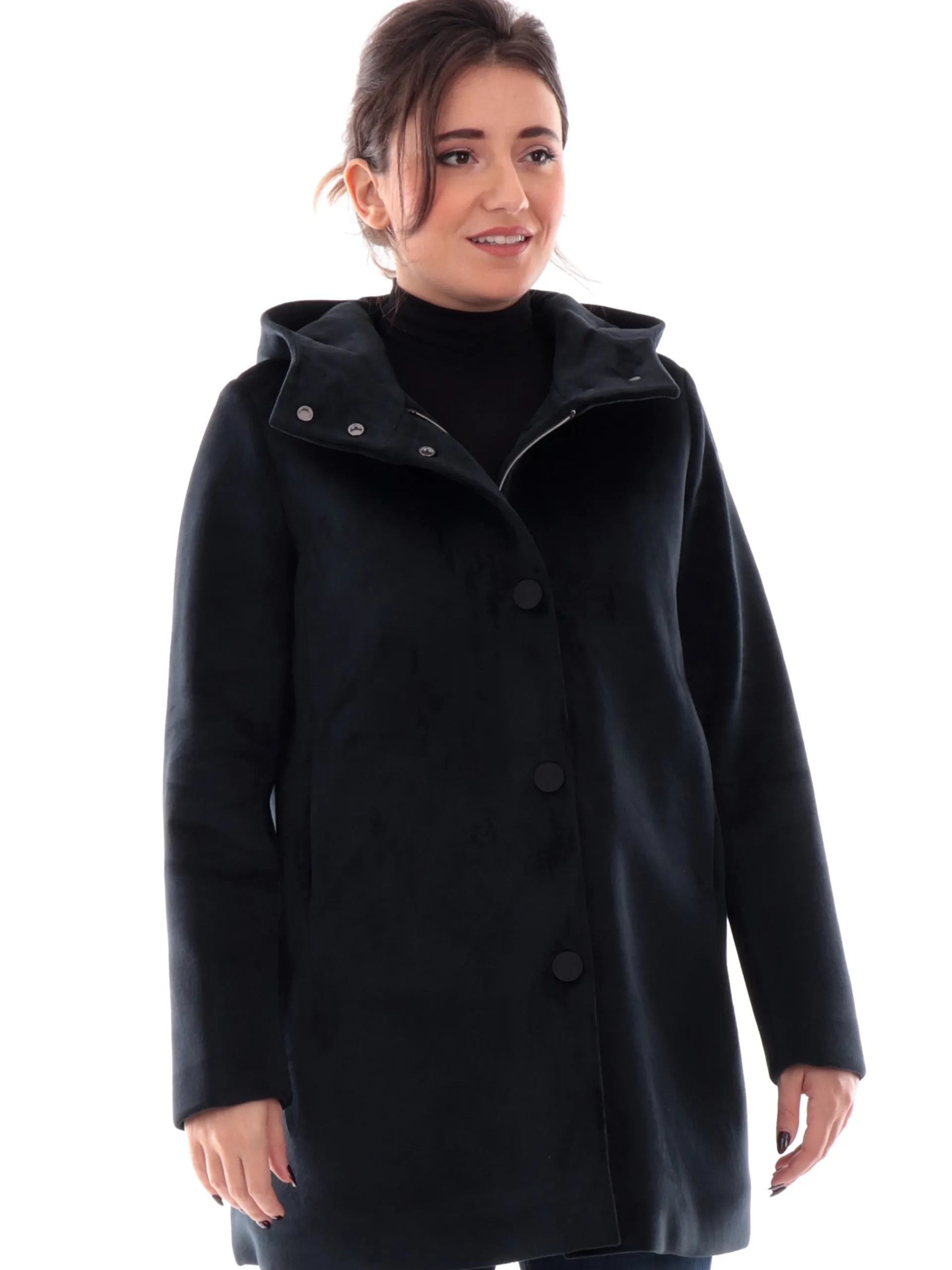RRD Giubbotti*Cappotto Velvet Neo Parka Wom nero da donna in velluto W24539