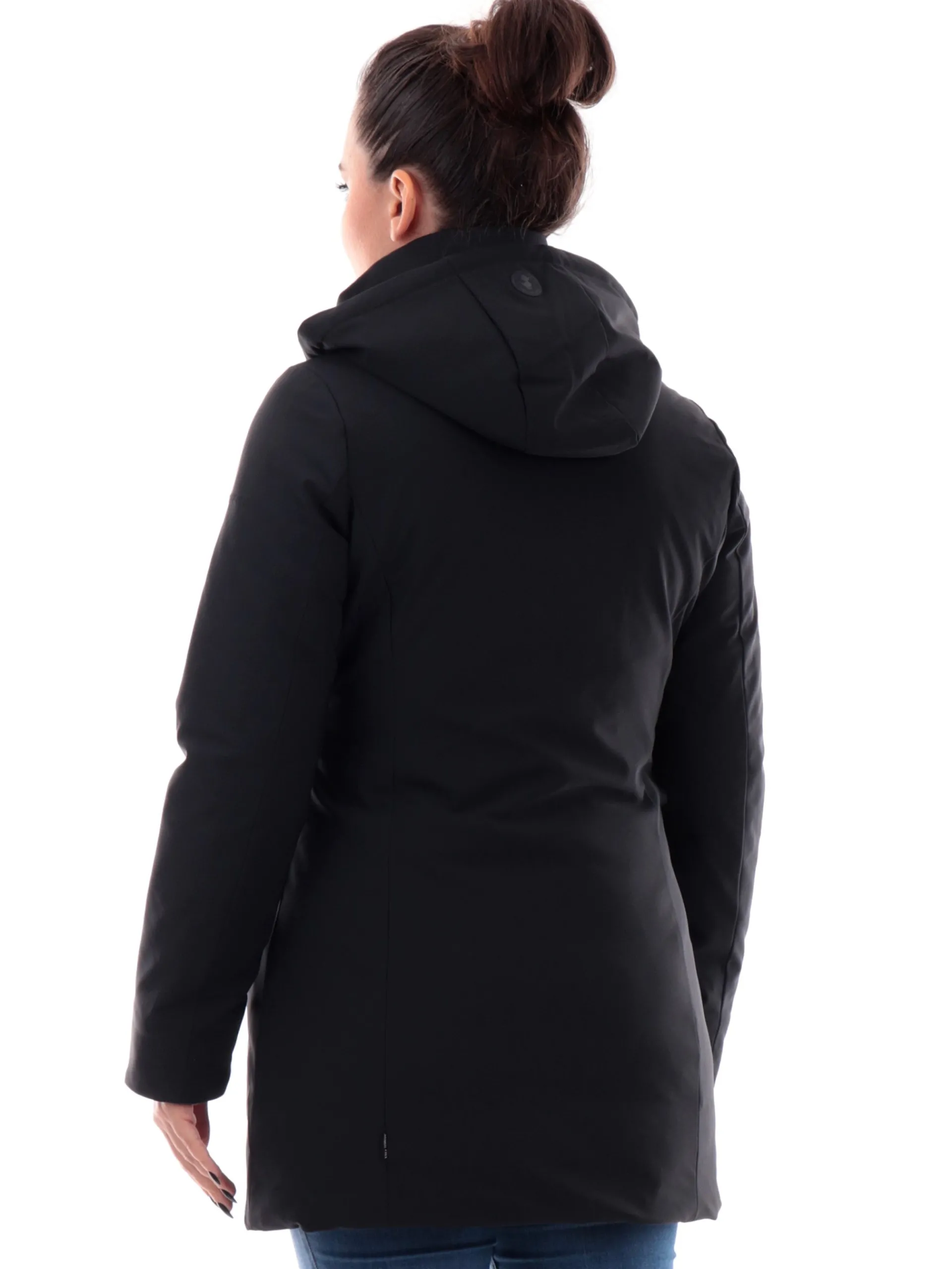 SAVE THE DUCK Giubbotti*Cappotto nero da donna Lila tessuto tecnico D43490WLEXY19