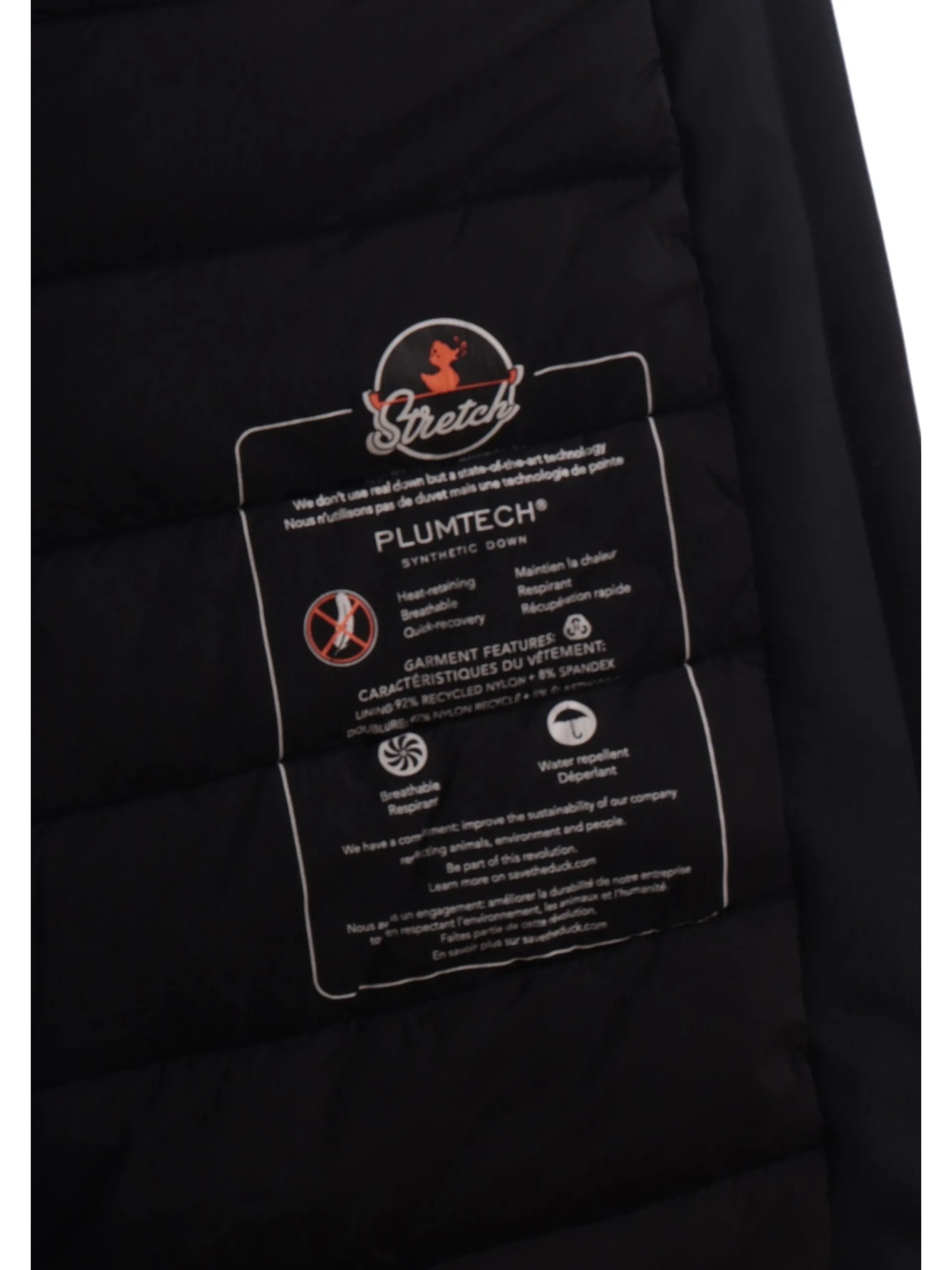 SAVE THE DUCK Giubbotti*Cappotto nero da donna Lila tessuto tecnico D43490WLEXY19