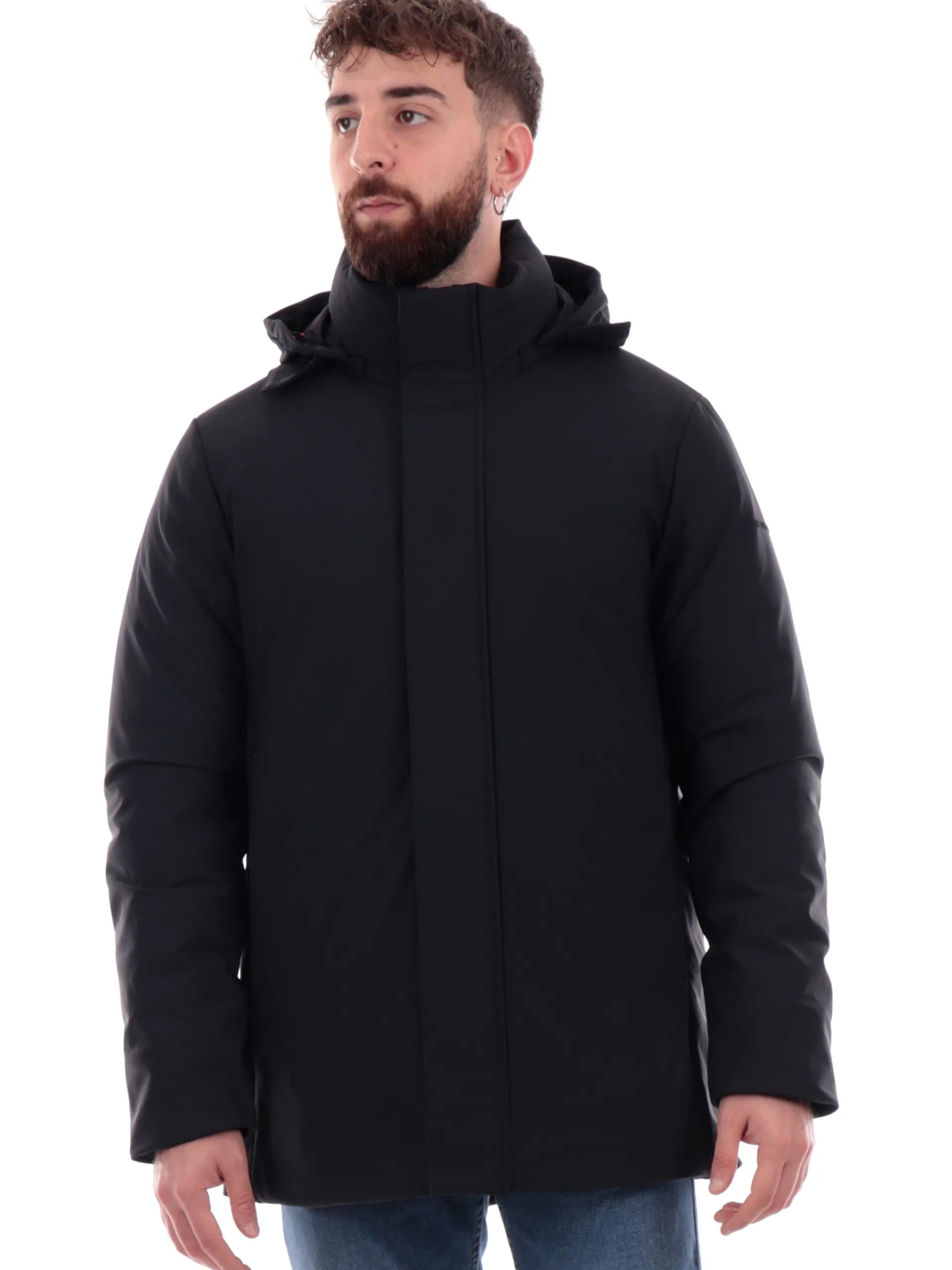SAVE THE DUCK Giubbotti*Cappotto Pteris nero da uomo tessuto tecnico D41370MLEXY19