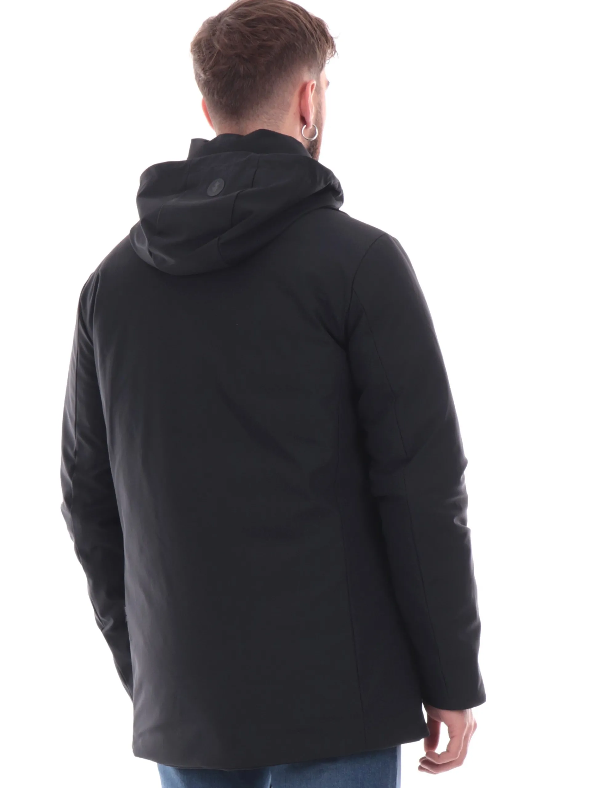 SAVE THE DUCK Giubbotti*Cappotto Pteris nero da uomo tessuto tecnico D41370MLEXY19