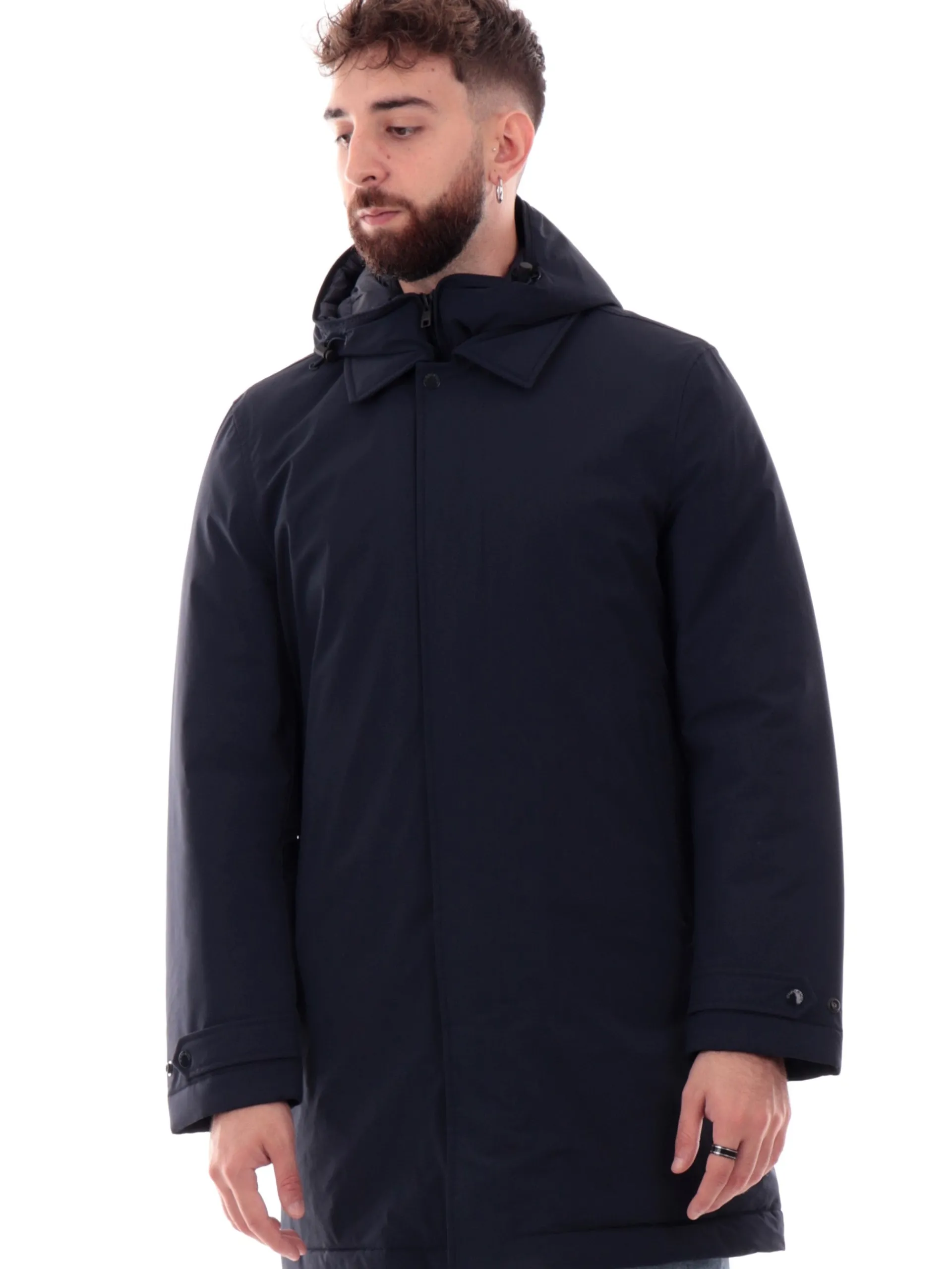WOOLRICH Giubbotti*Cappotto blu da uomo con gilet interno removibile Carcoat 0928MRUT3339