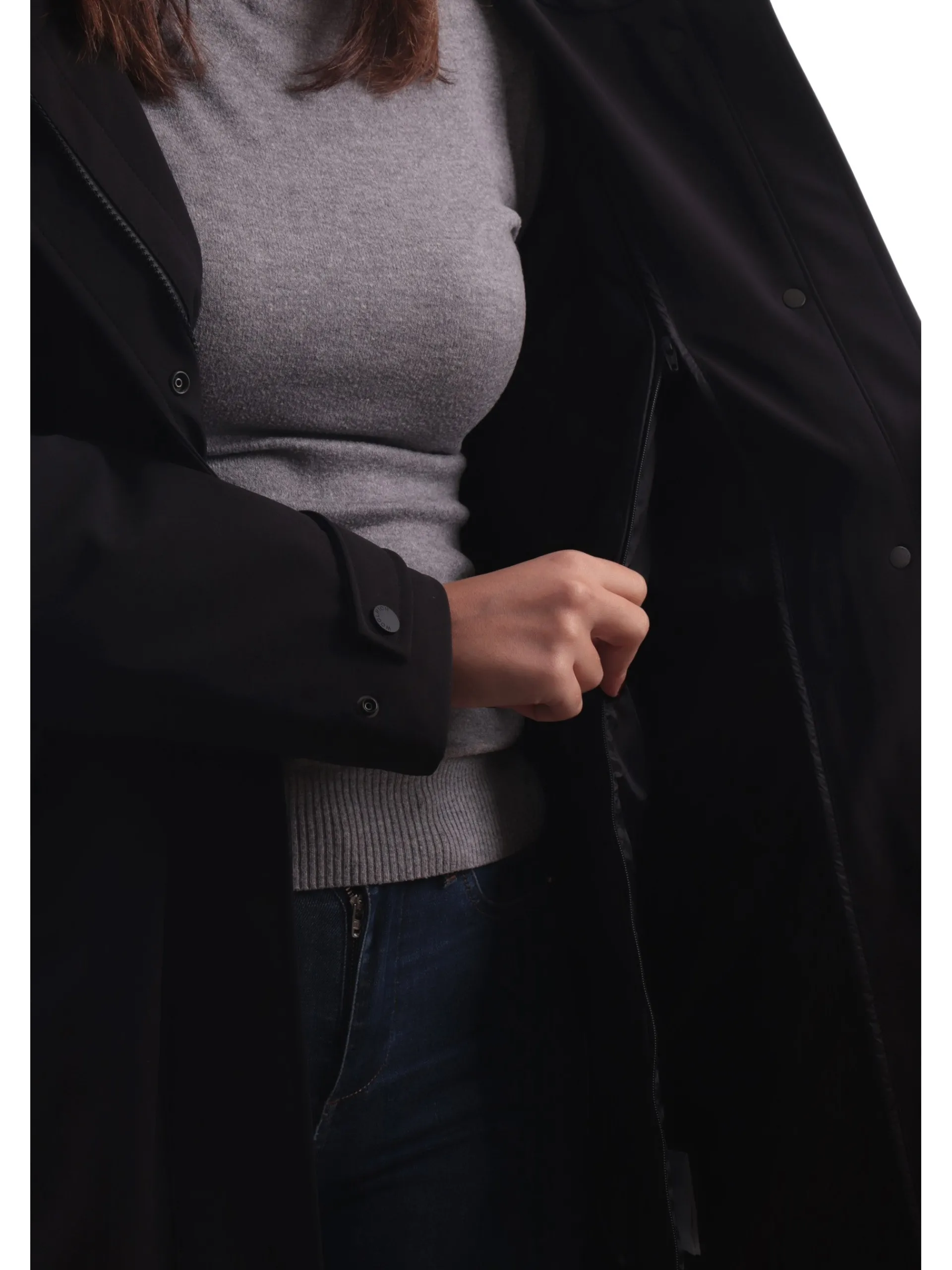 WOOLRICH Giubbotti*Cappotto Firth 2IN1 Parka nero da donna fodera interna removibile 1018FRUT3496