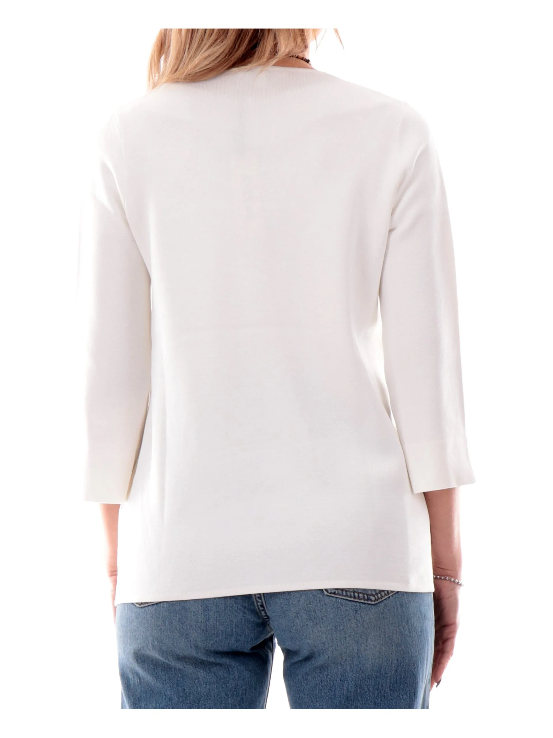 ANIS Maglie*Cardigan Bianco da donna con bottone 251W6170 002