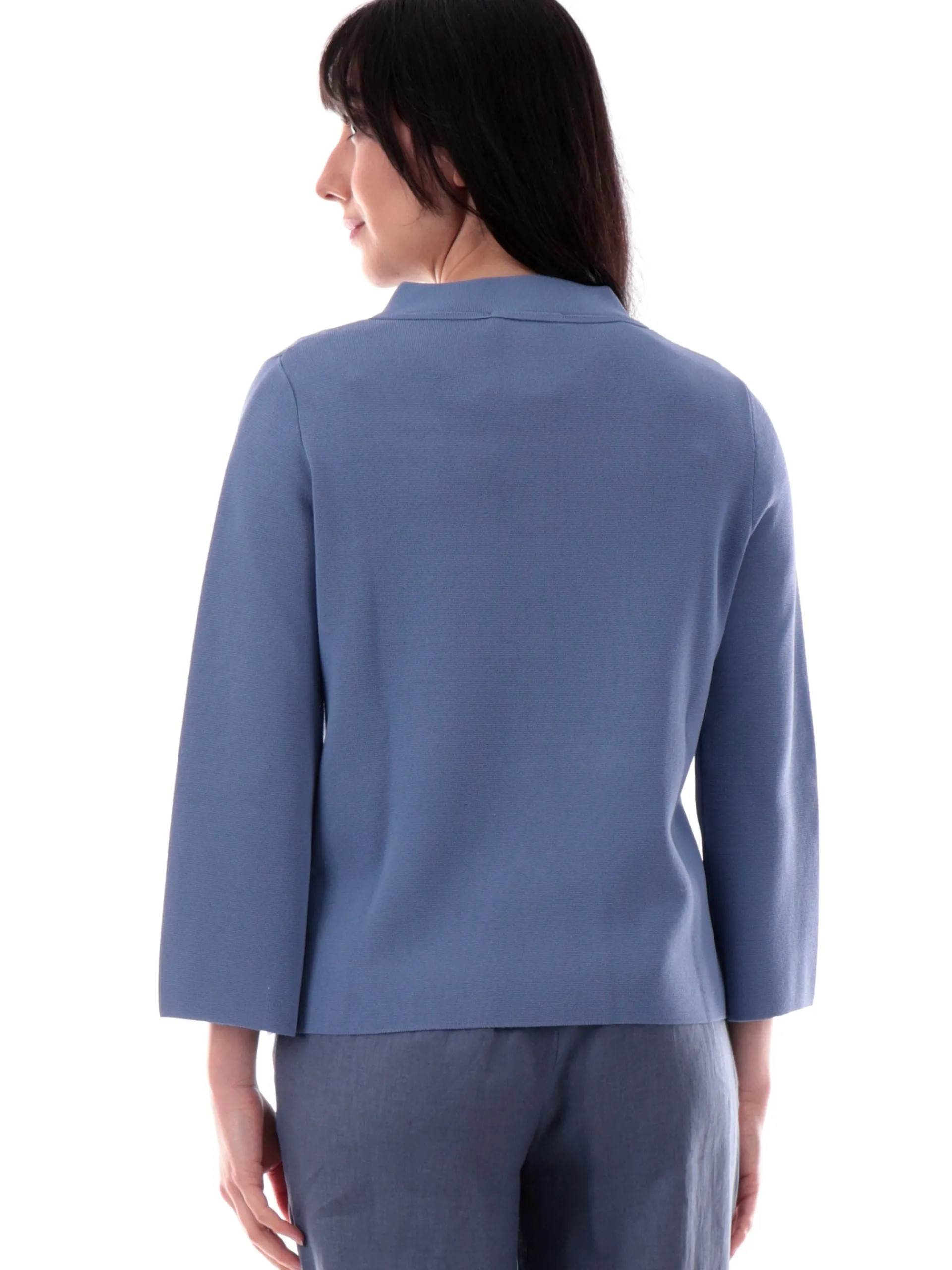 ANIS Maglie*Cardigan blu da donna con bottoni collo coreana maniche tre quarti 251W6174