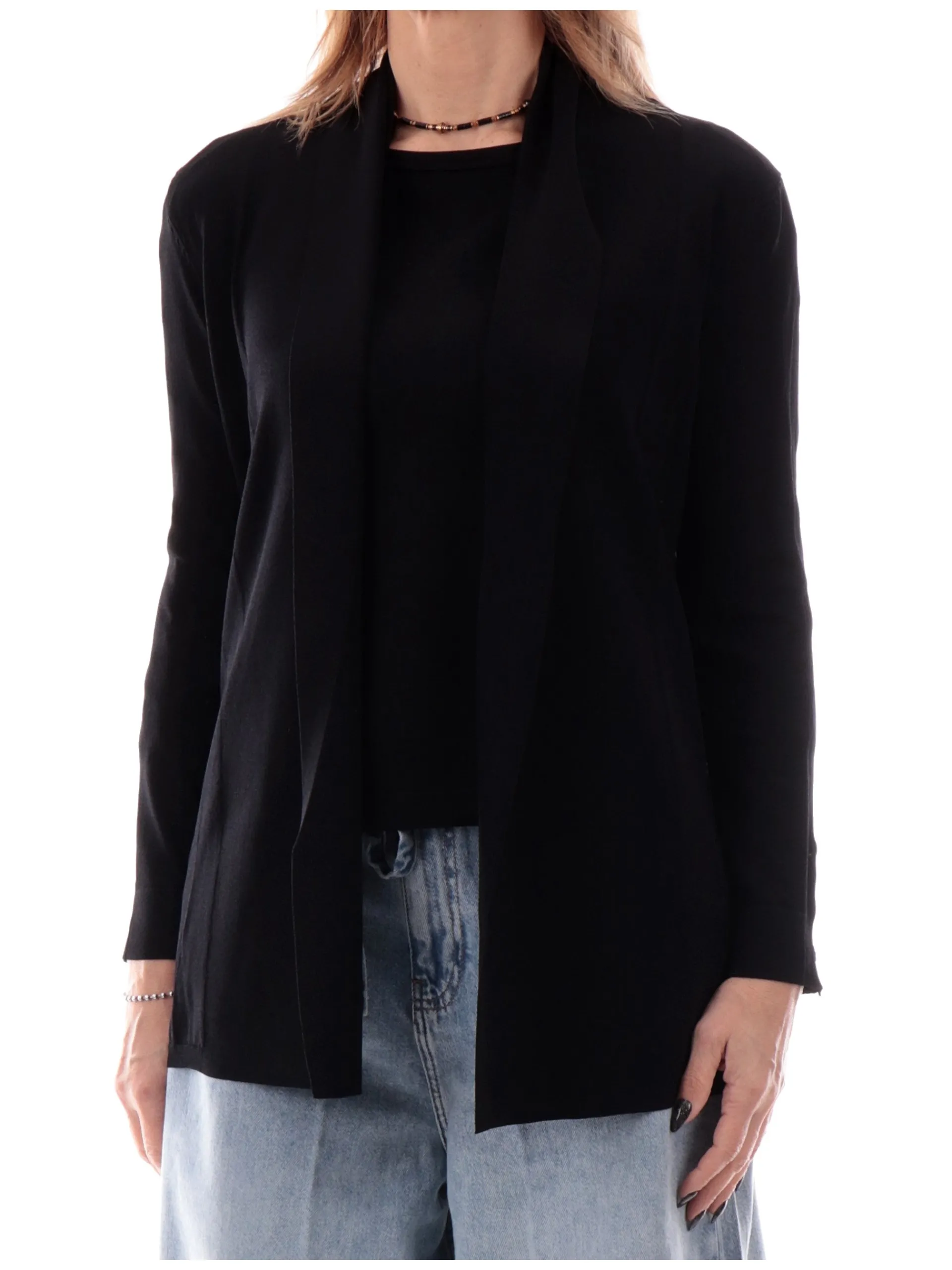 ANIS Maglie*Cardigan nero da donna aperto 251W6001