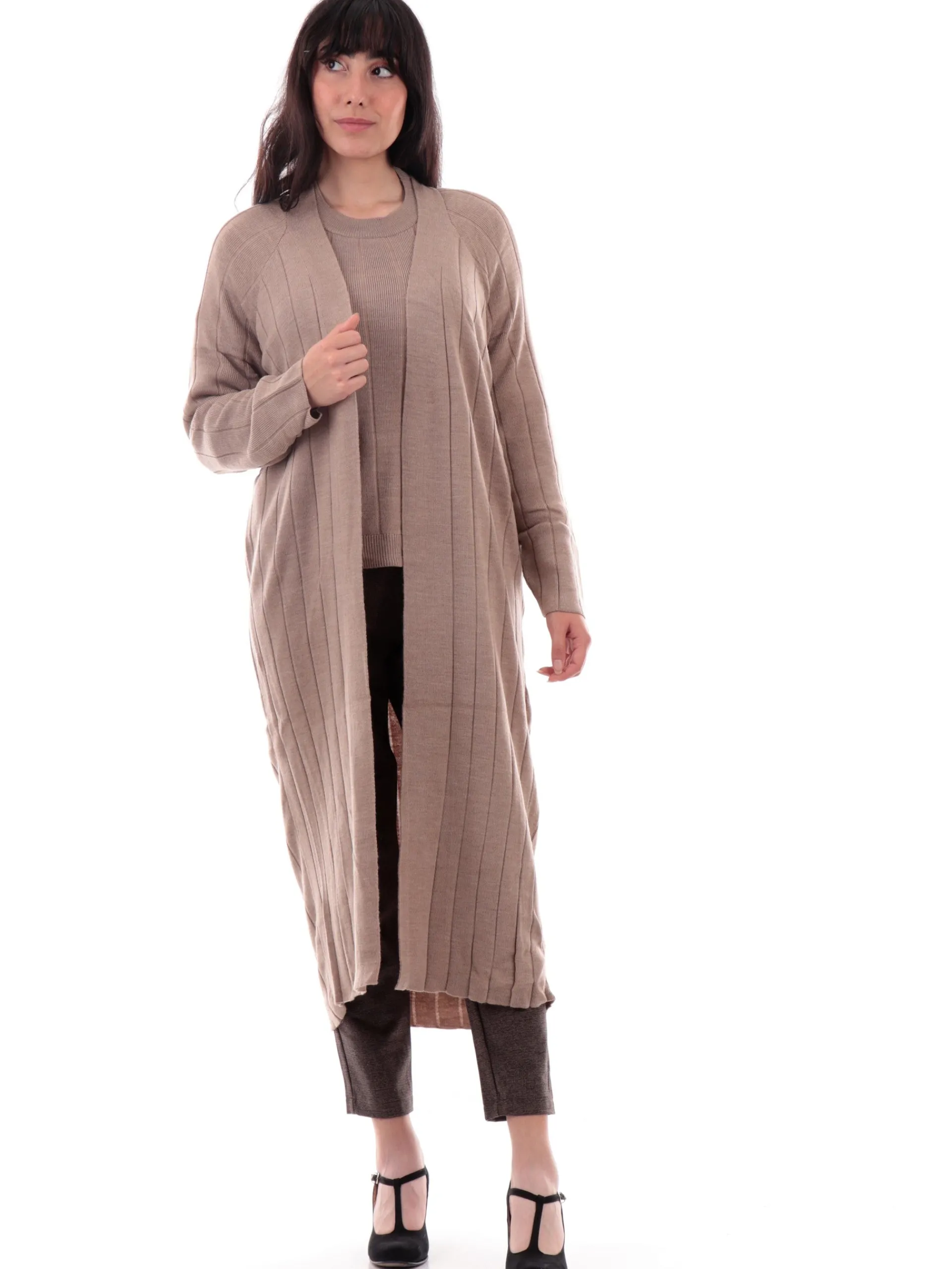 ONLY Maglie*Cardigan aperto beige da donna a righe 15330264
