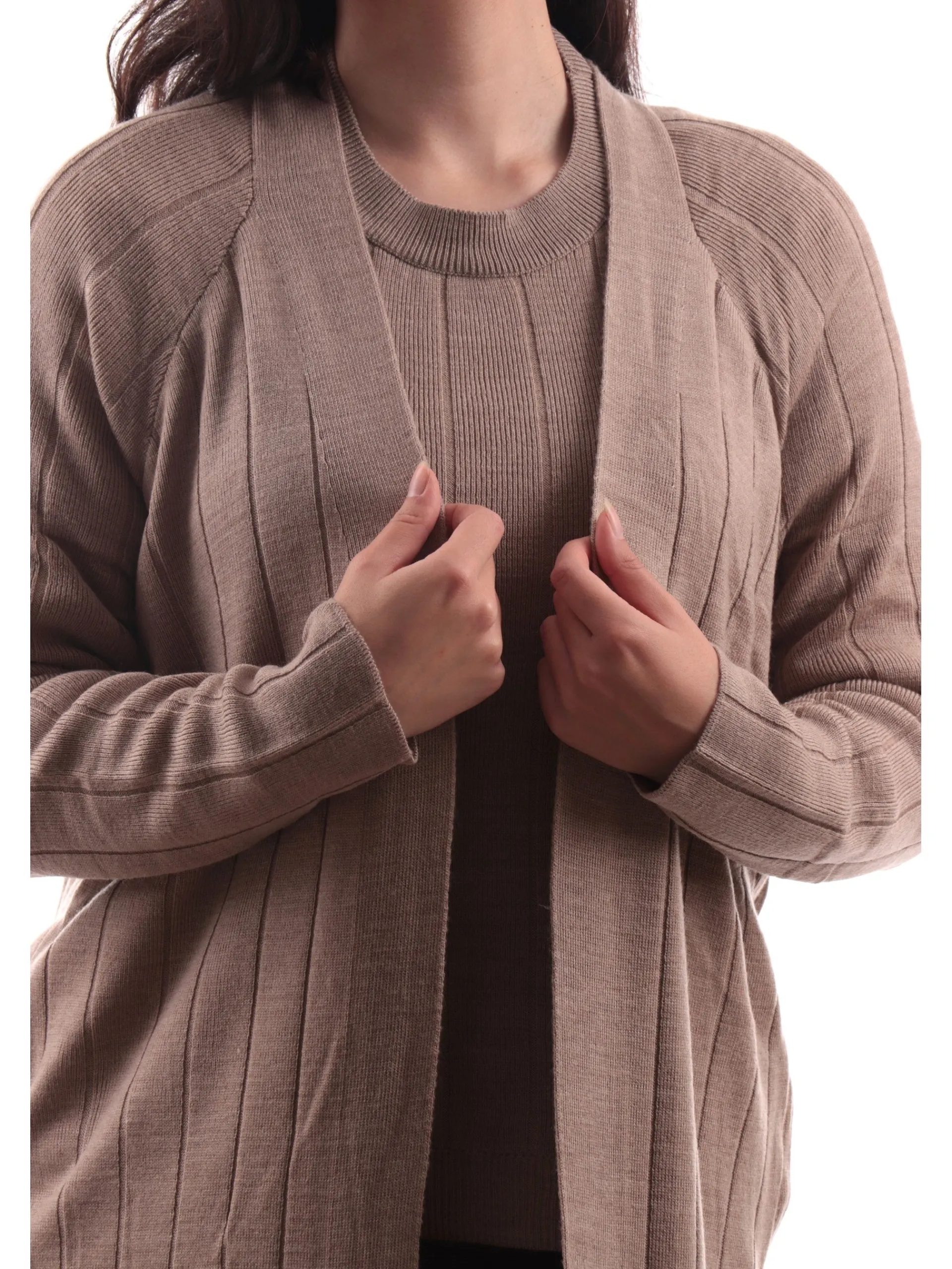 ONLY Maglie*Cardigan aperto beige da donna a righe 15330264