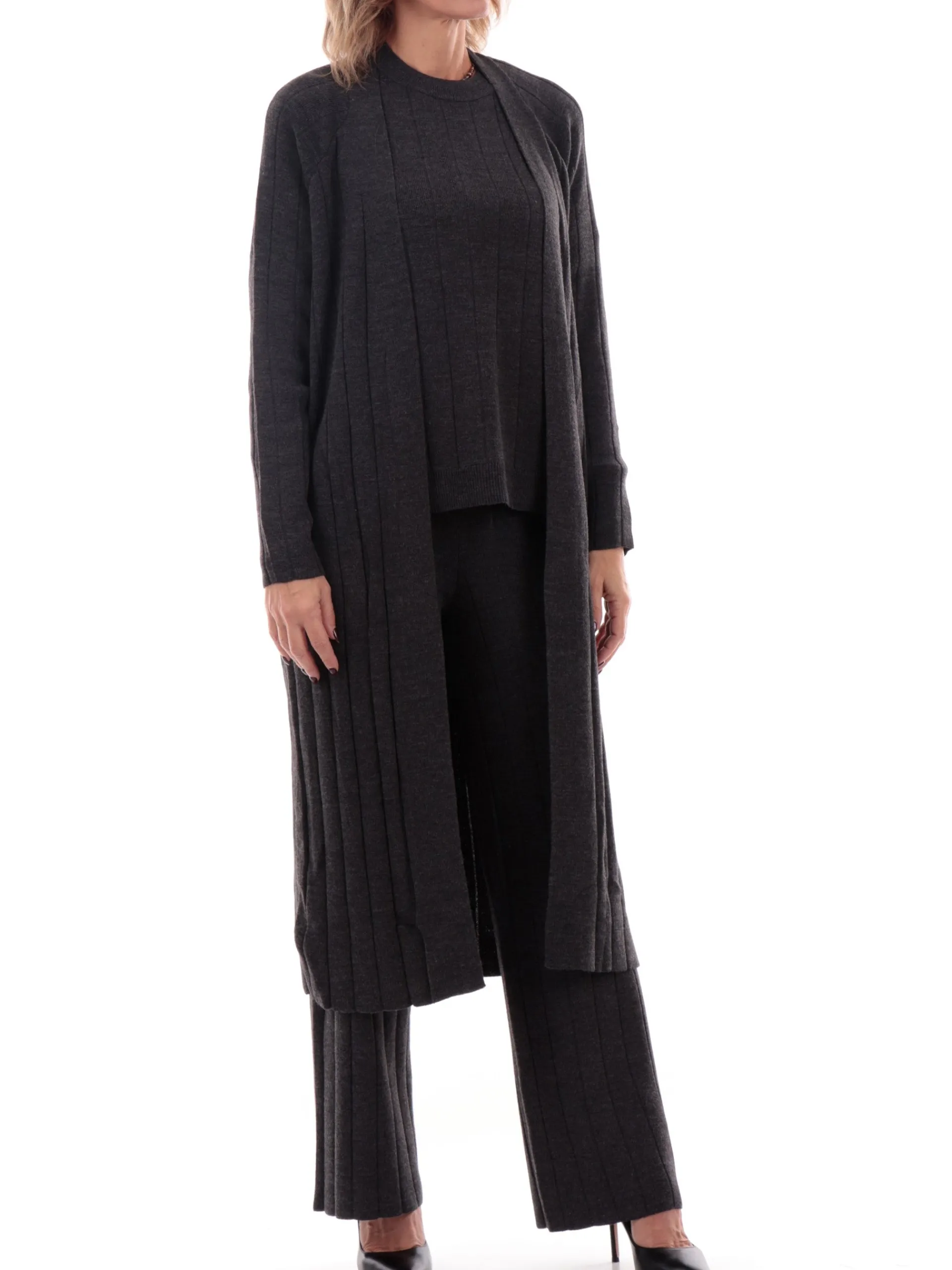 ONLY Maglie*Cardigan aperto grigio da donna a righe 15330264