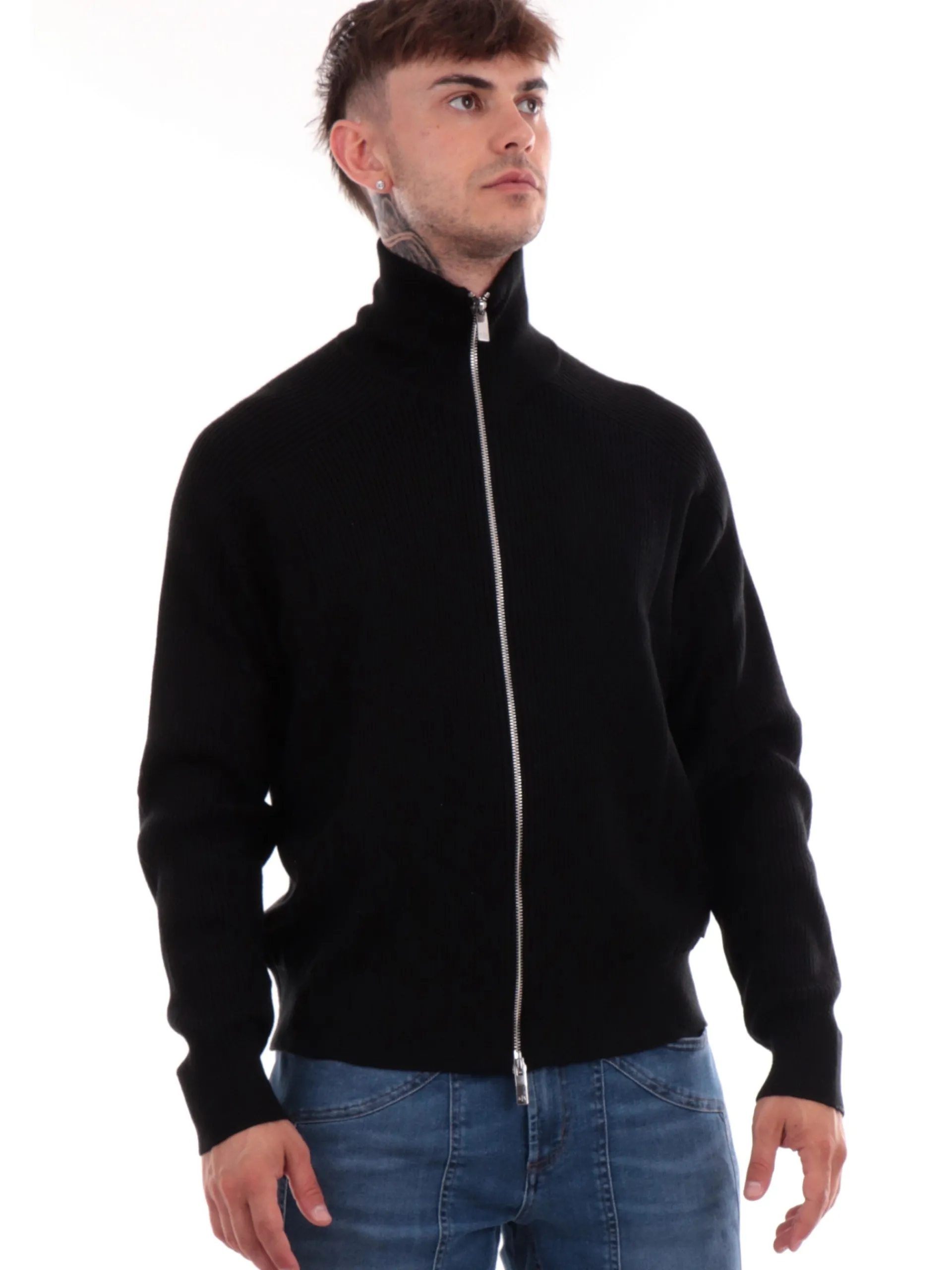 ARMANI EXCHANGE Maglie*Cardigan nero da uomo full zip 6DZE6GZM5BZ