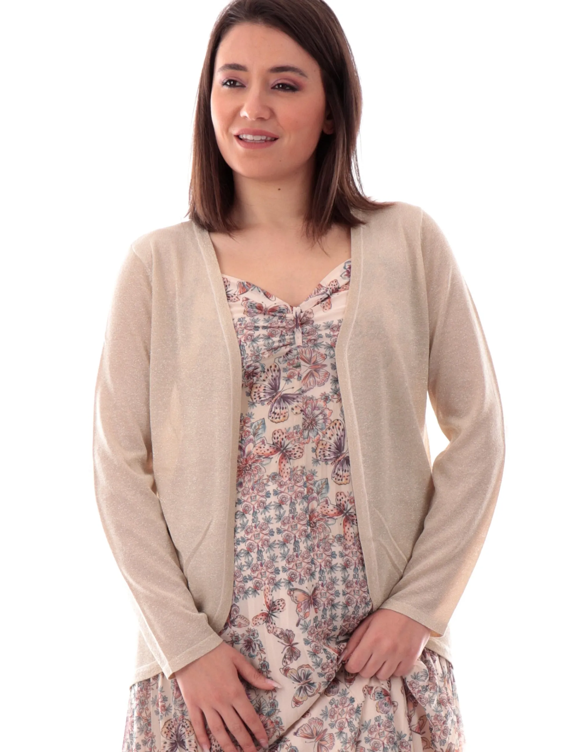 MOLLYBRACKEN Maglie*Cardigan donna Molly Bracken oro con glitter E1669DP