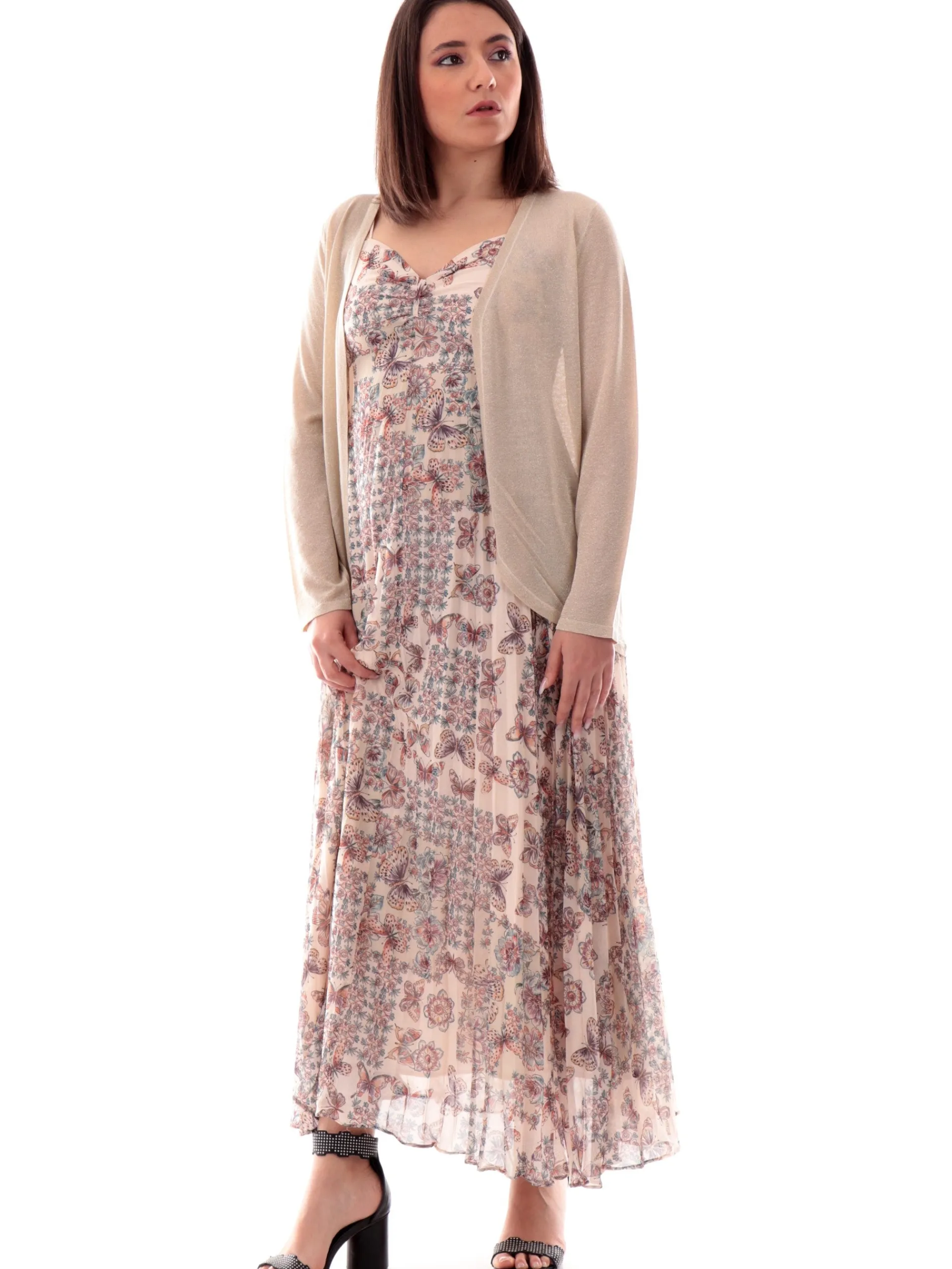 MOLLYBRACKEN Maglie*Cardigan donna Molly Bracken oro con glitter E1669DP