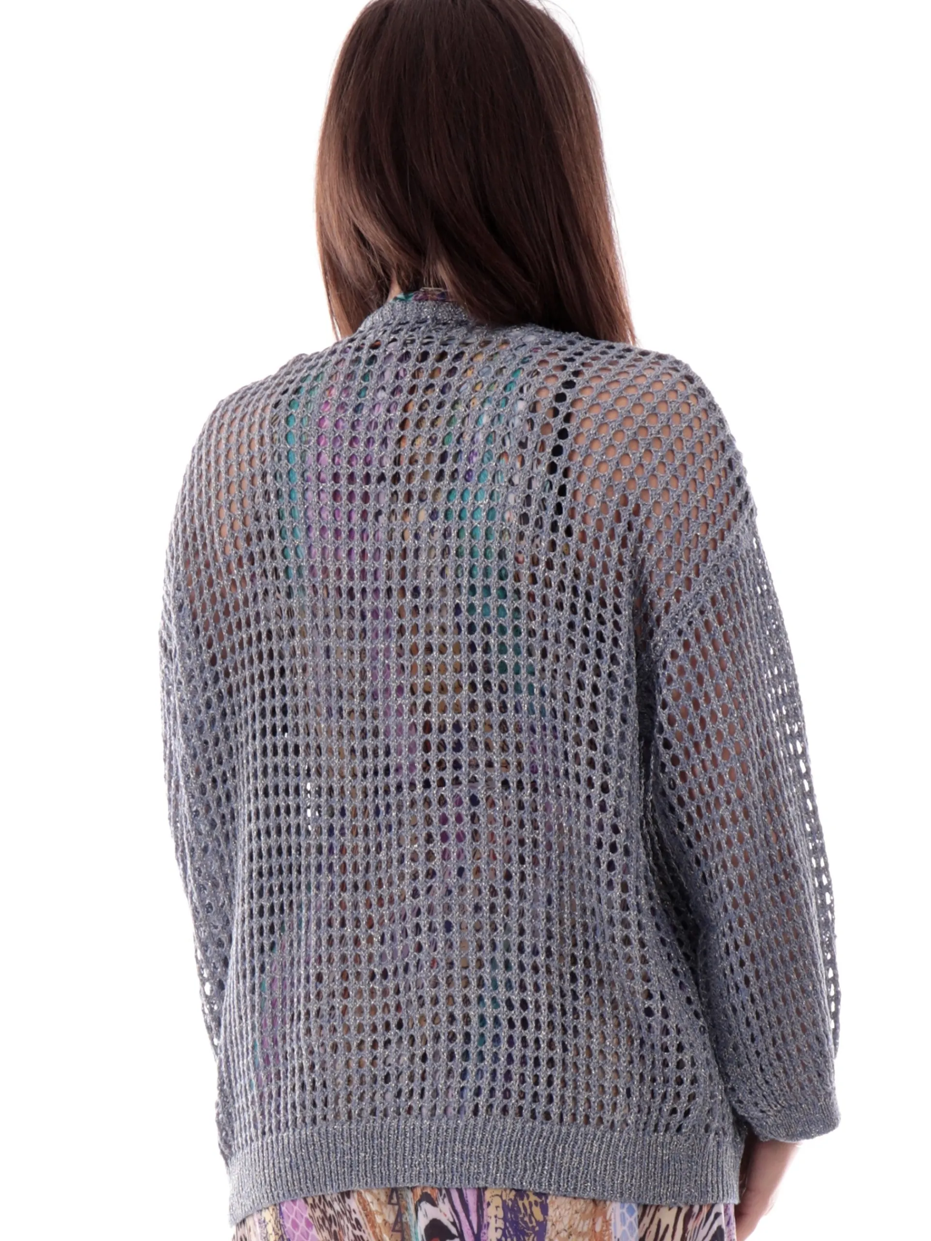 MOLLYBRACKEN Maglie*Cardigan donna Molly bucherellato blu vestibilità morbida LA1711DP