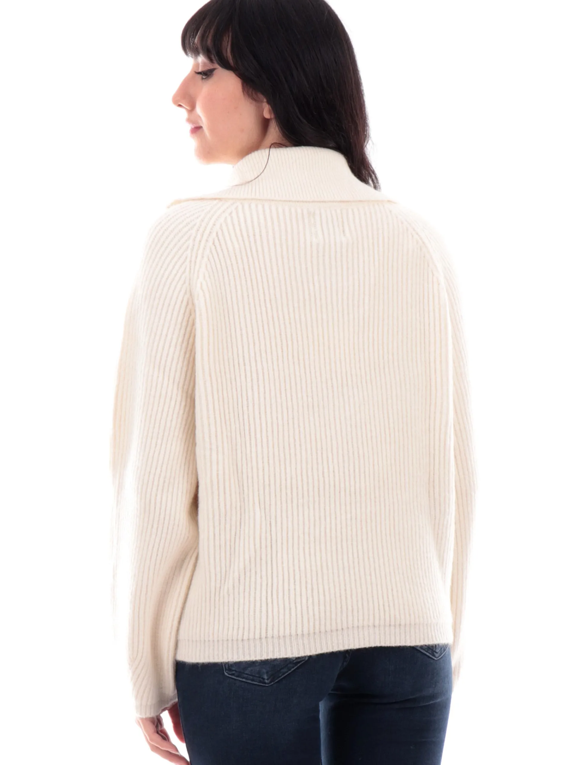 MOLLYBRACKEN Maglie*Cardigan full zip Molly Bracken bianco da donna collo alto LALF154CH