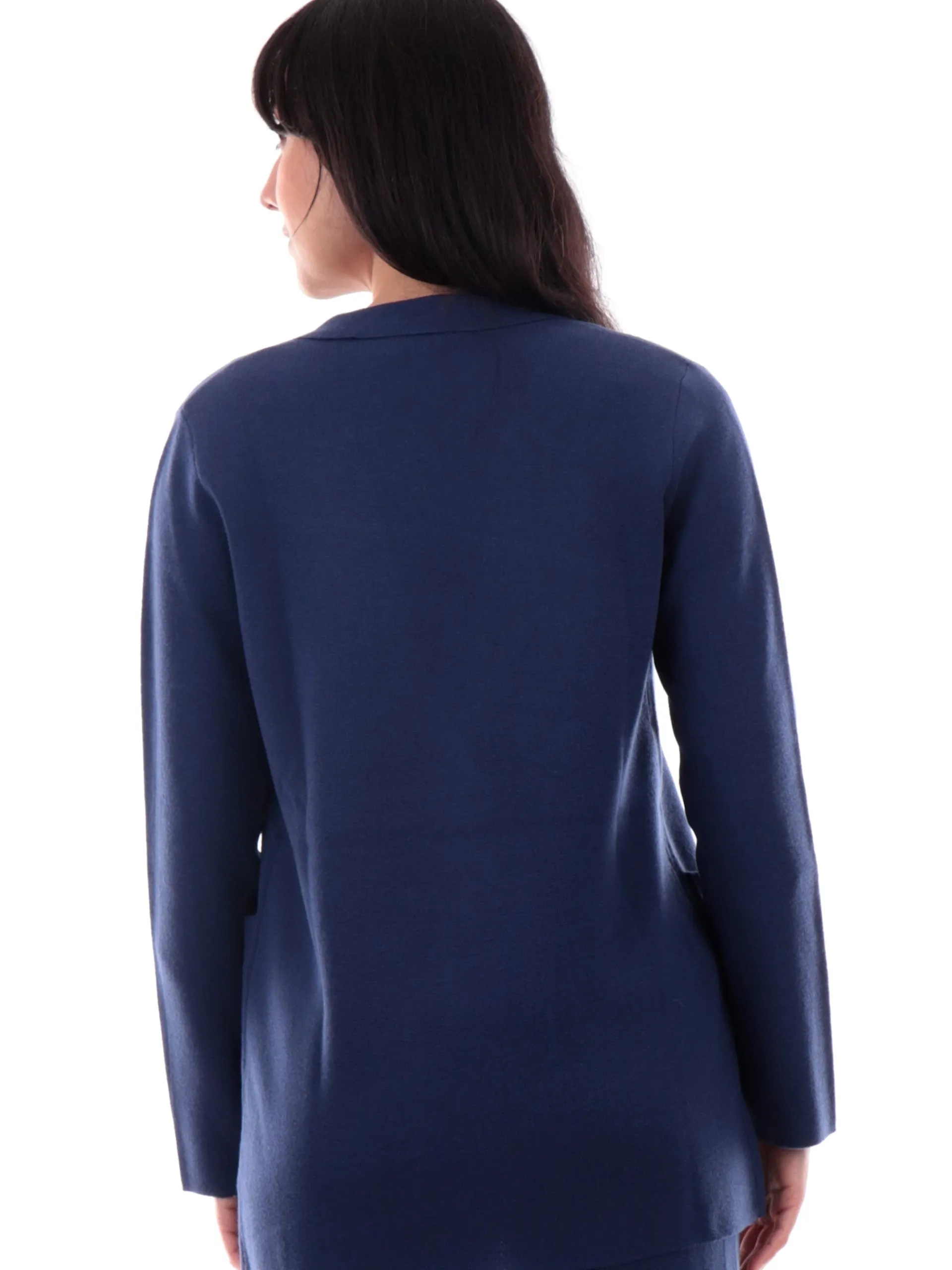 ANIS Maglie*Cardigan lungo blu da donna maniche lunghe 245W1307