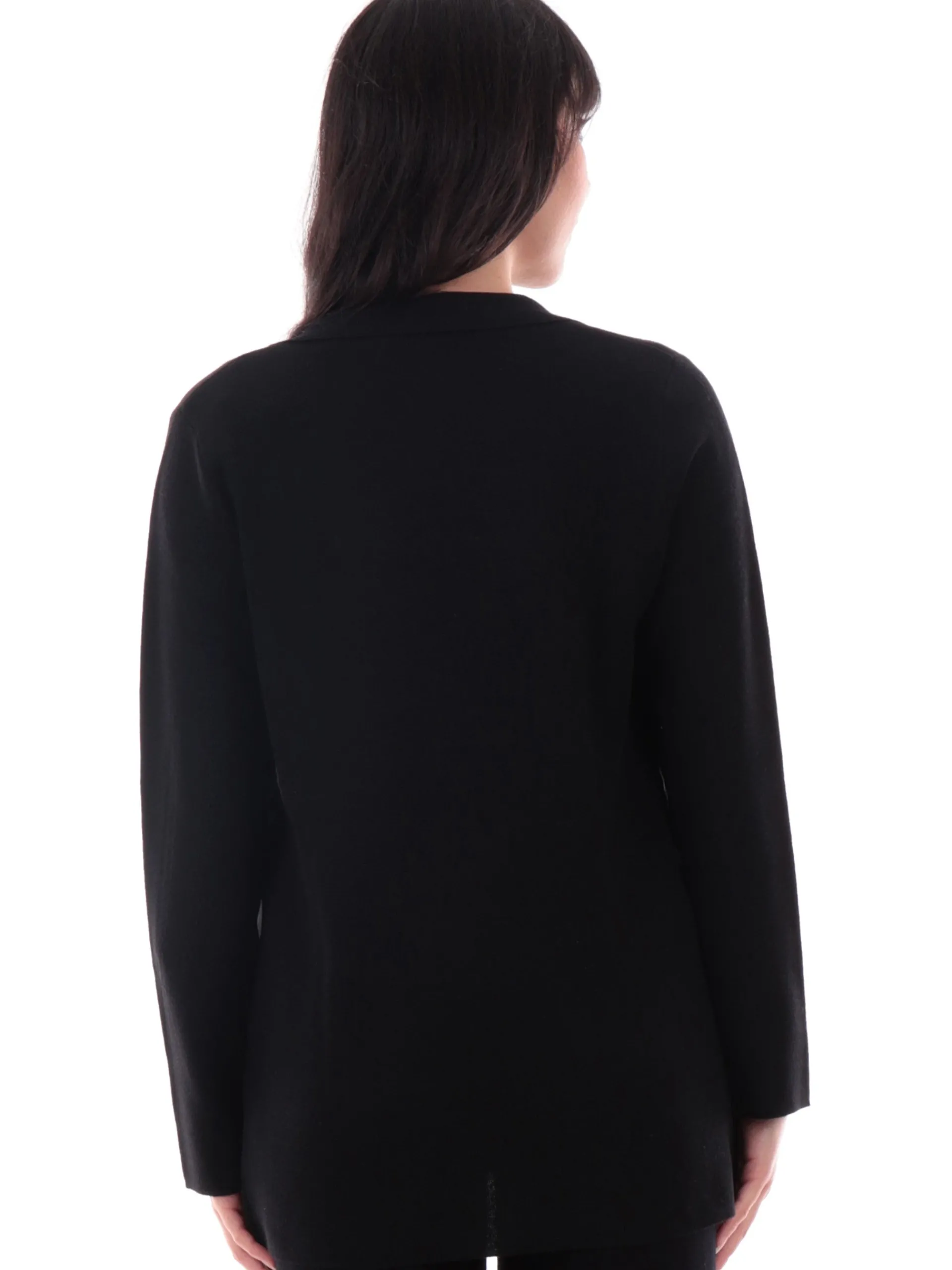 ANIS Maglie*Cardigan lungo nero da donna maniche lunghe 245W1307